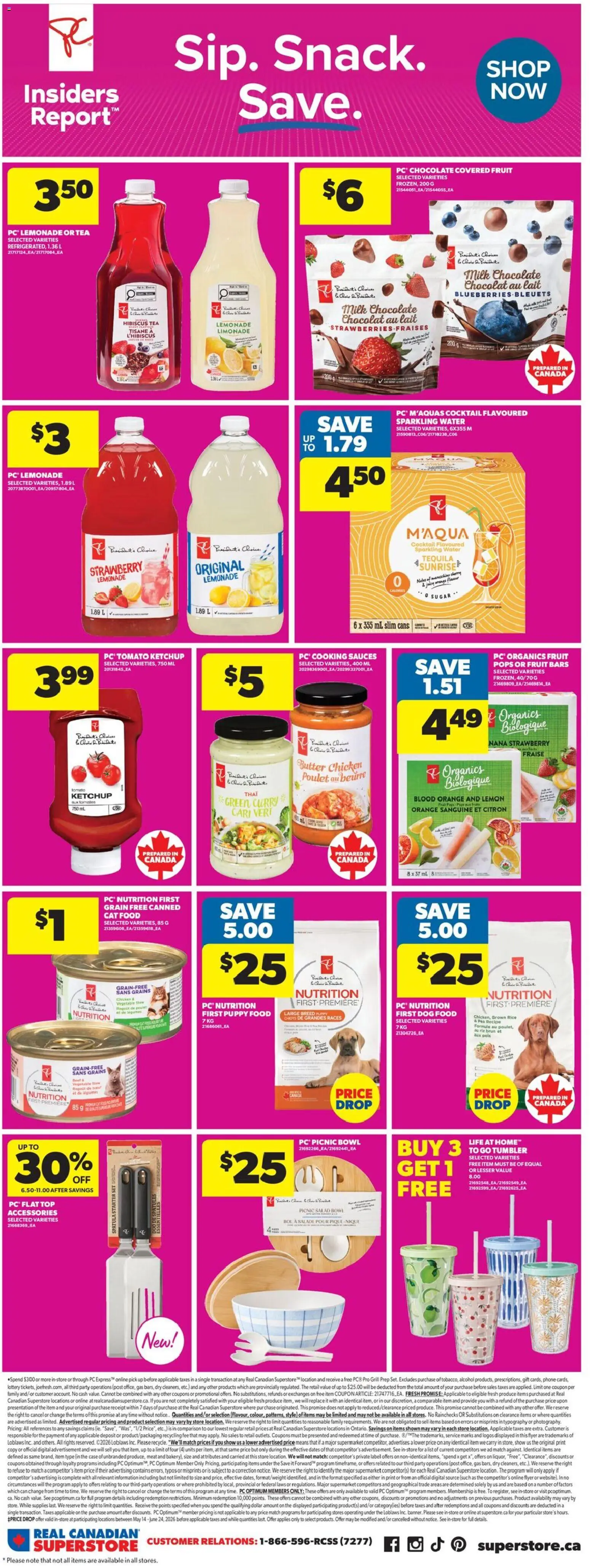 Real Canadian Superstore flyer valid from 21.05.2026 | Page: 11 | Products: Ketchup, Milk, Butter, Chocolate