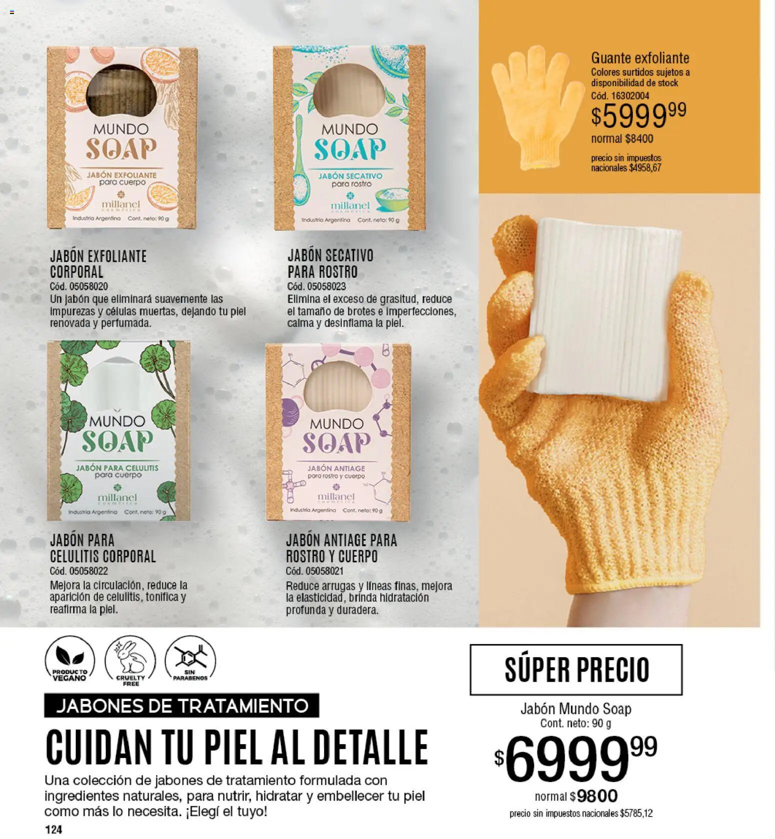 Millanel - Catálogo │ válido desde el 30/03/2026 | Página: 124 | Productos: Guante, Exfoliante, Jabón, Guante exfoliante