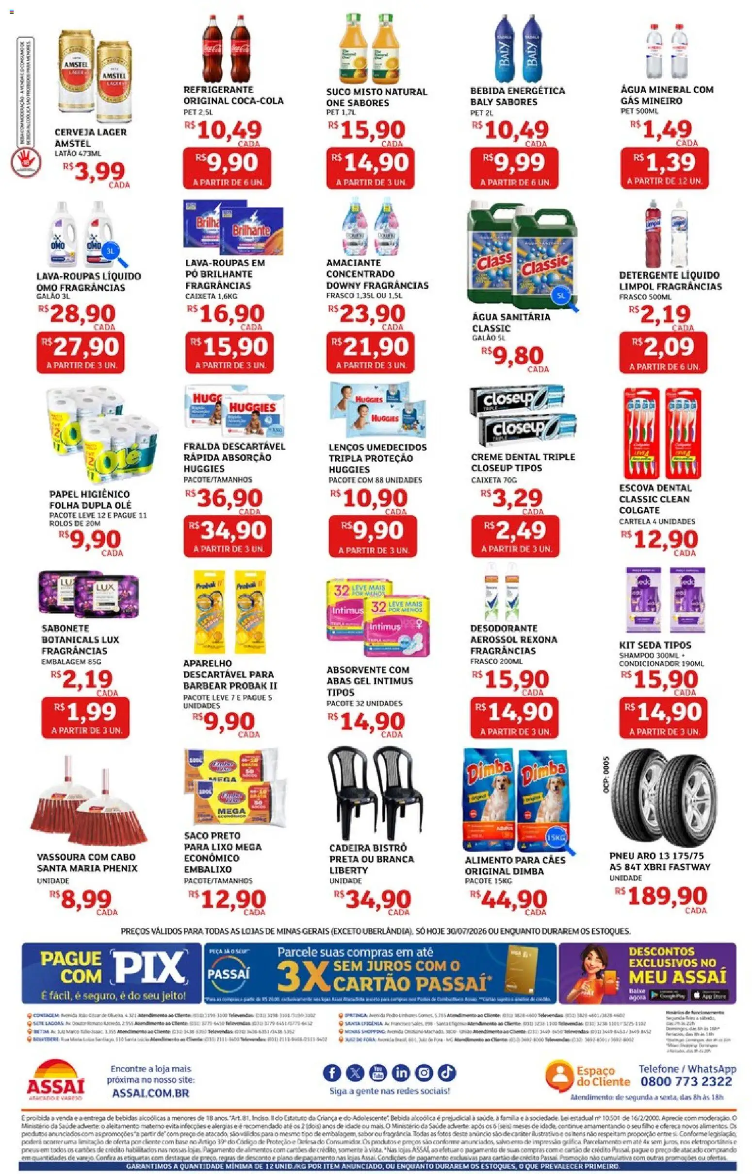 Assaí Atacadista Folheto - válido de 30/07/2026 | Página: 2 | Produtos: Suco, Sabonete, Amaciante, Vassoura
