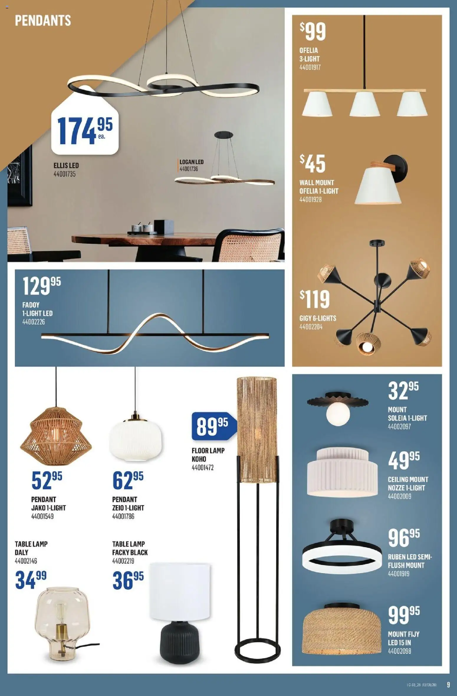 Canac flyer valid from Aug 13, 2026 | Page: 9 | Products: Table lamp, Table, Lamp