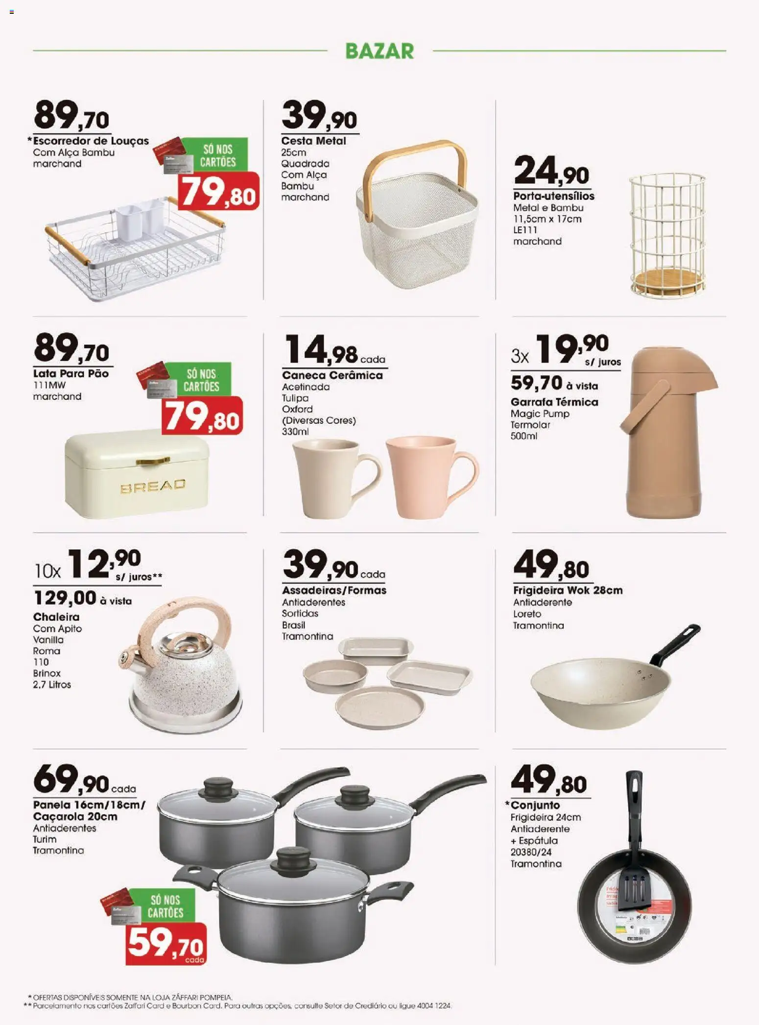 Zaffari Folheto - válido de 01/10/2026 | Página: 9 | Produtos: Chaleira, Escorredor, Cesta, Pão