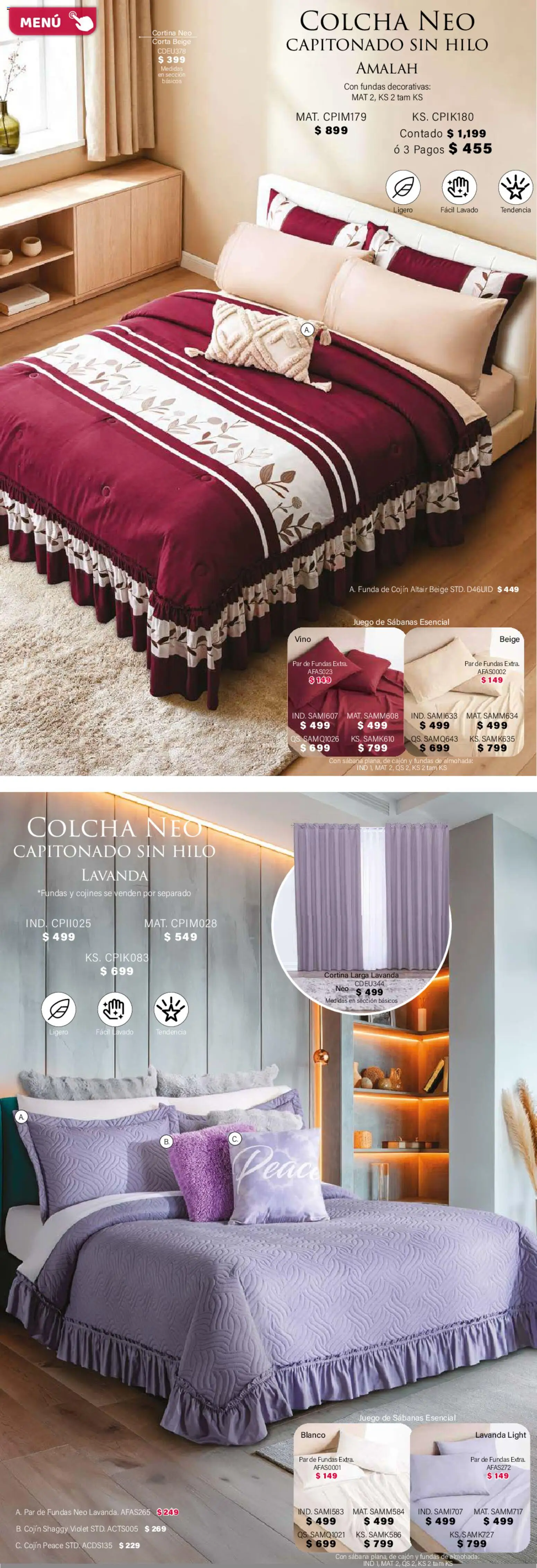 Nuevas ofertas de Colchas Concord válidas en toda la República Mexicana desde el 01/02/2026. ¡Encuentra las mejores ofertas en Colchas Concord catálogo! | Página: 74 | Productos: Juego, Funda, Almohada, Sabanas