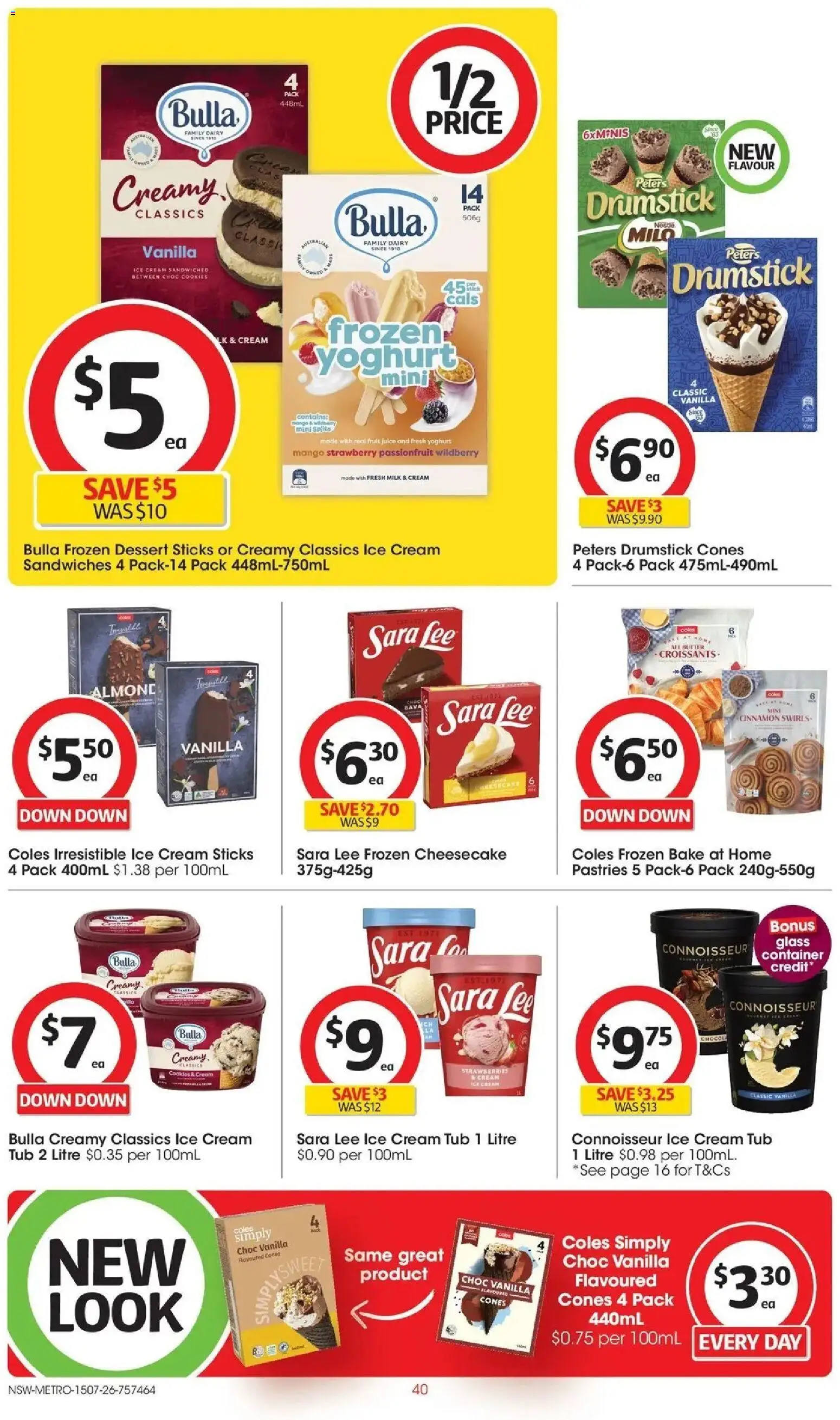 Coles catalogue - valid from 15/07/2026 | Page: 40 | Products: Cream, Ice cream, Mango, Cookies
