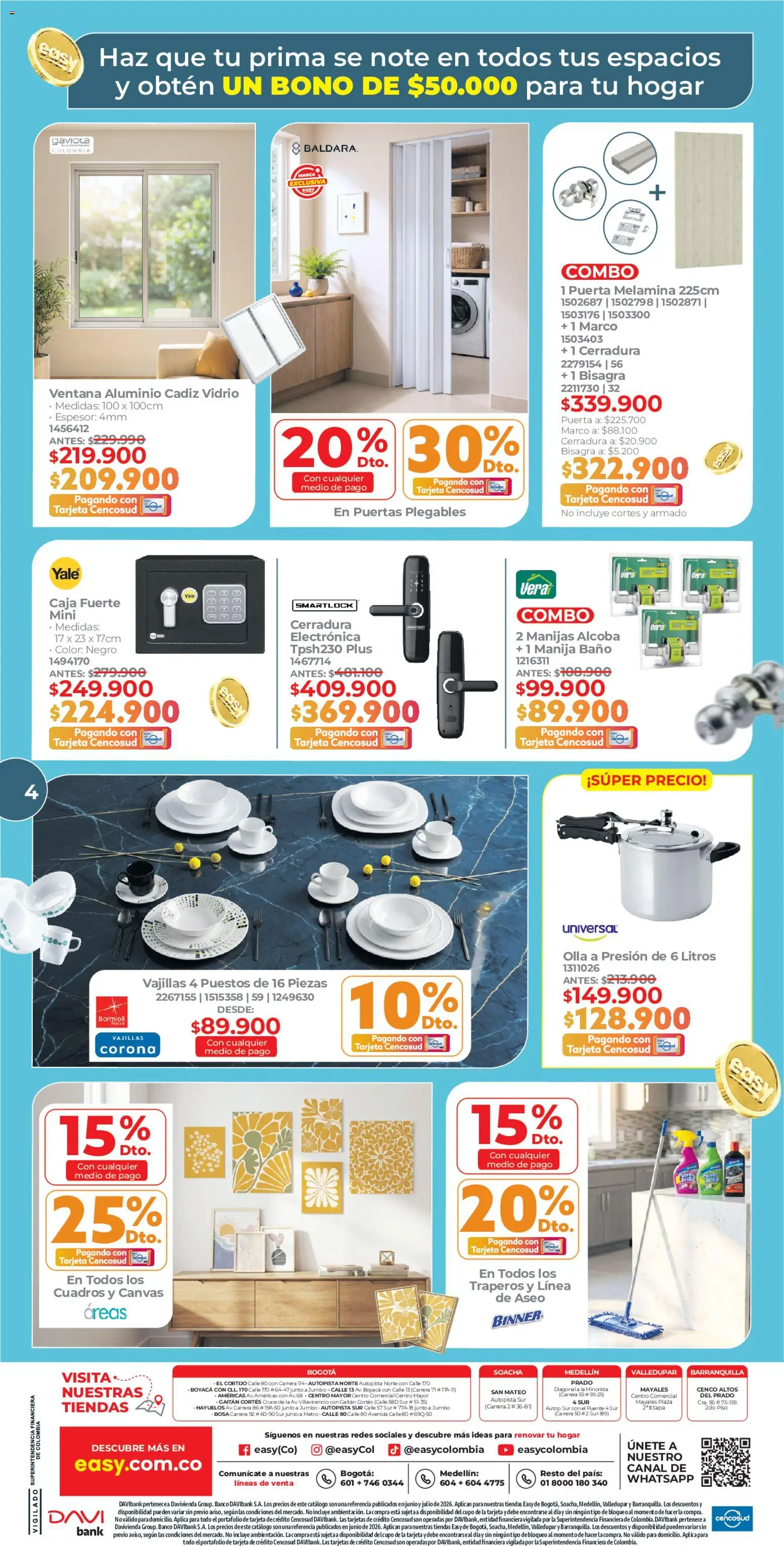Easy revista - valida desde el 17/06/2026 | Página: 4 | Productos: Banco, Bisagra, Cerradura, Baño
