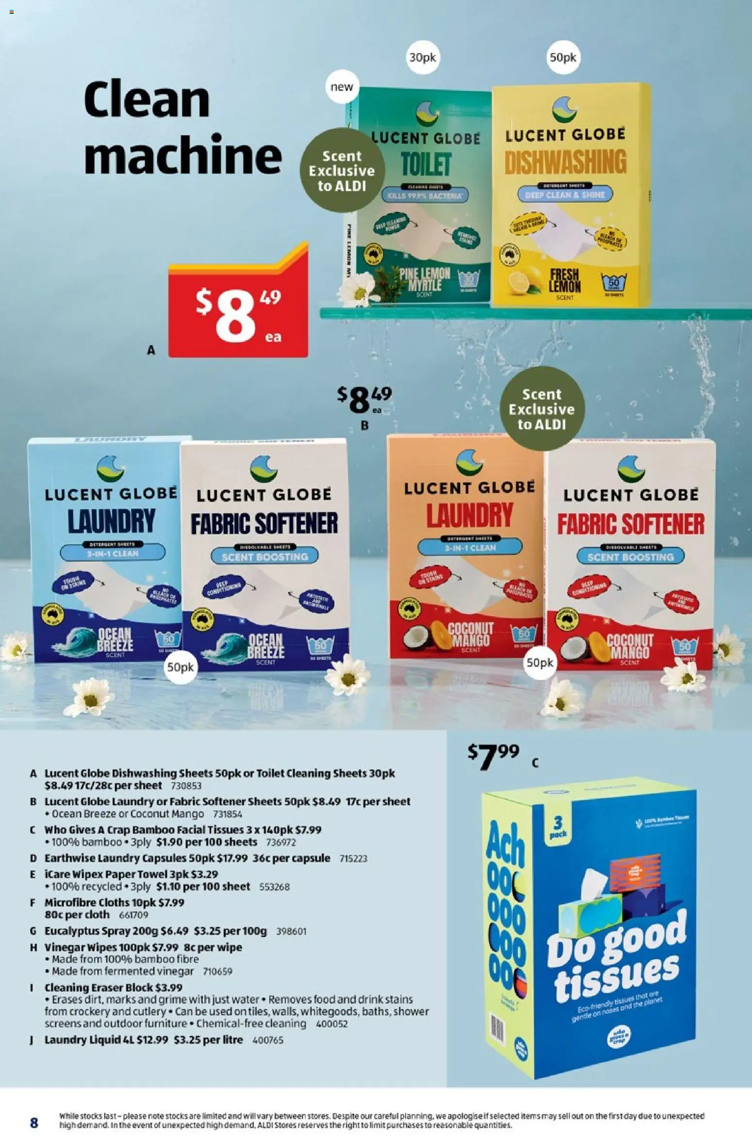 Aldi catalogue - valid from 24.06.2026 | Page: 8 | Products: Crockery, Fabric softener, Lemon, Vinegar