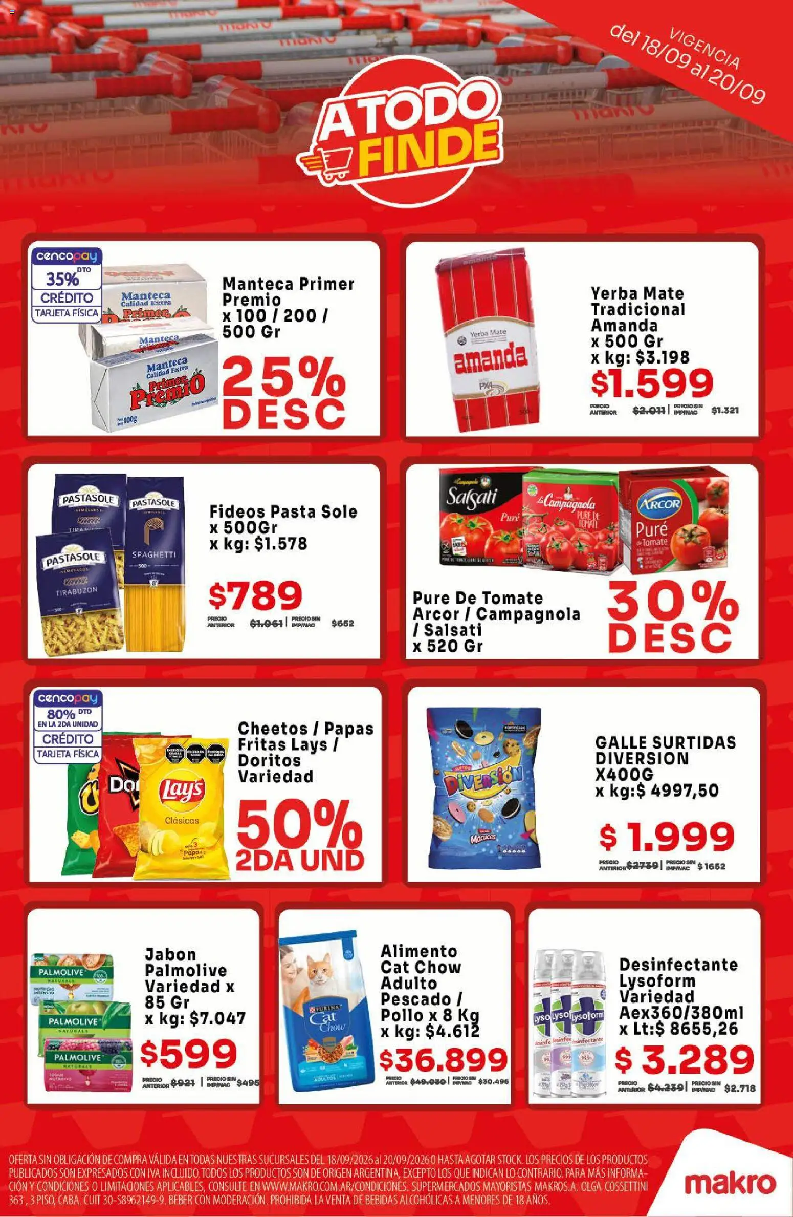 Makro PRECIOSIMPERDIBLES │ válido desde el 18/09/2026 | Página: 2 | Productos: Desinfectante, Papas, Puré, Spaghetti