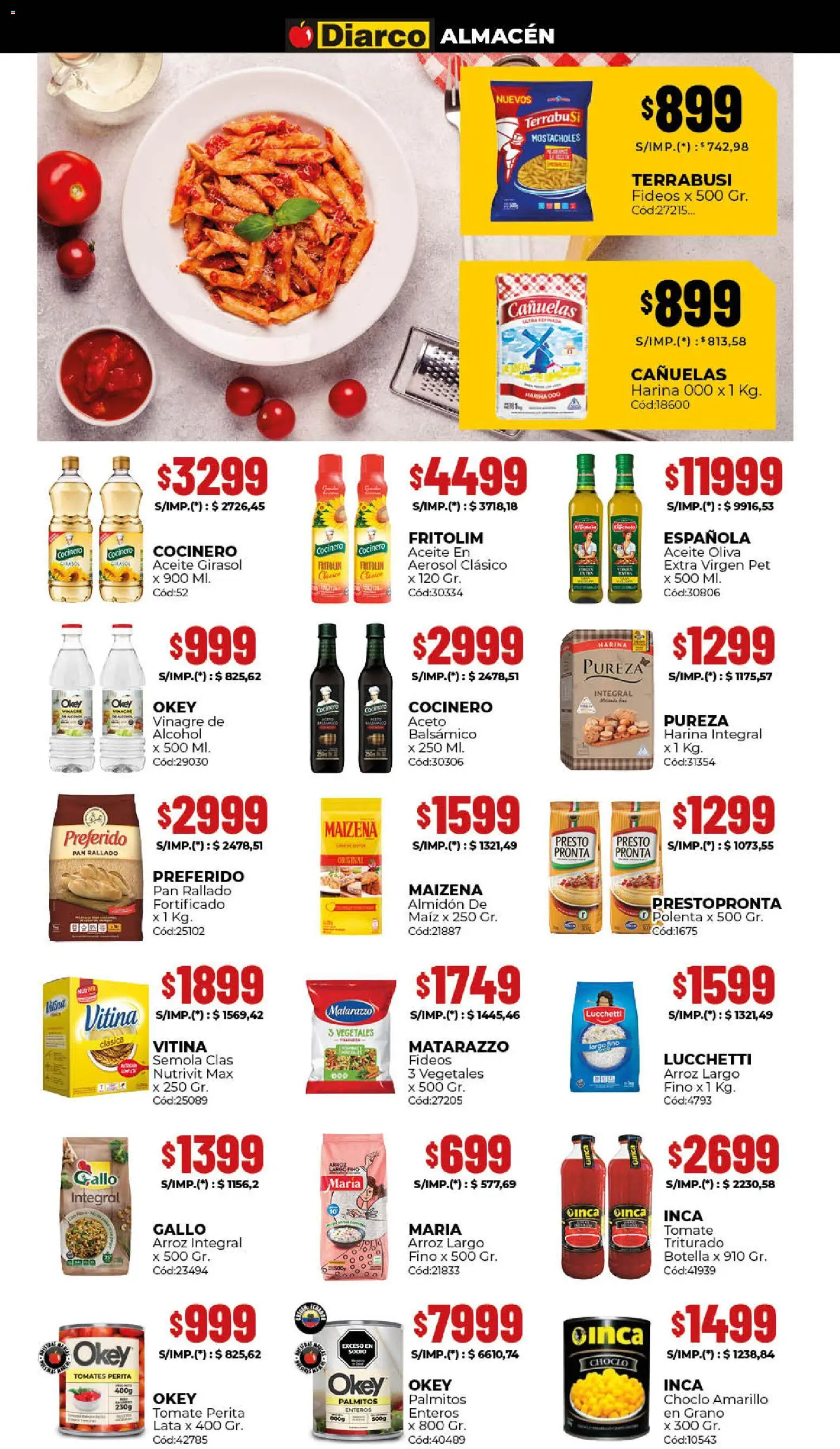 Diarco - Ofertas Sur │ válido desde el 20.04.2026 | Página: 2 | Productos: Aceite, Vinagre, Aceto, Tomate