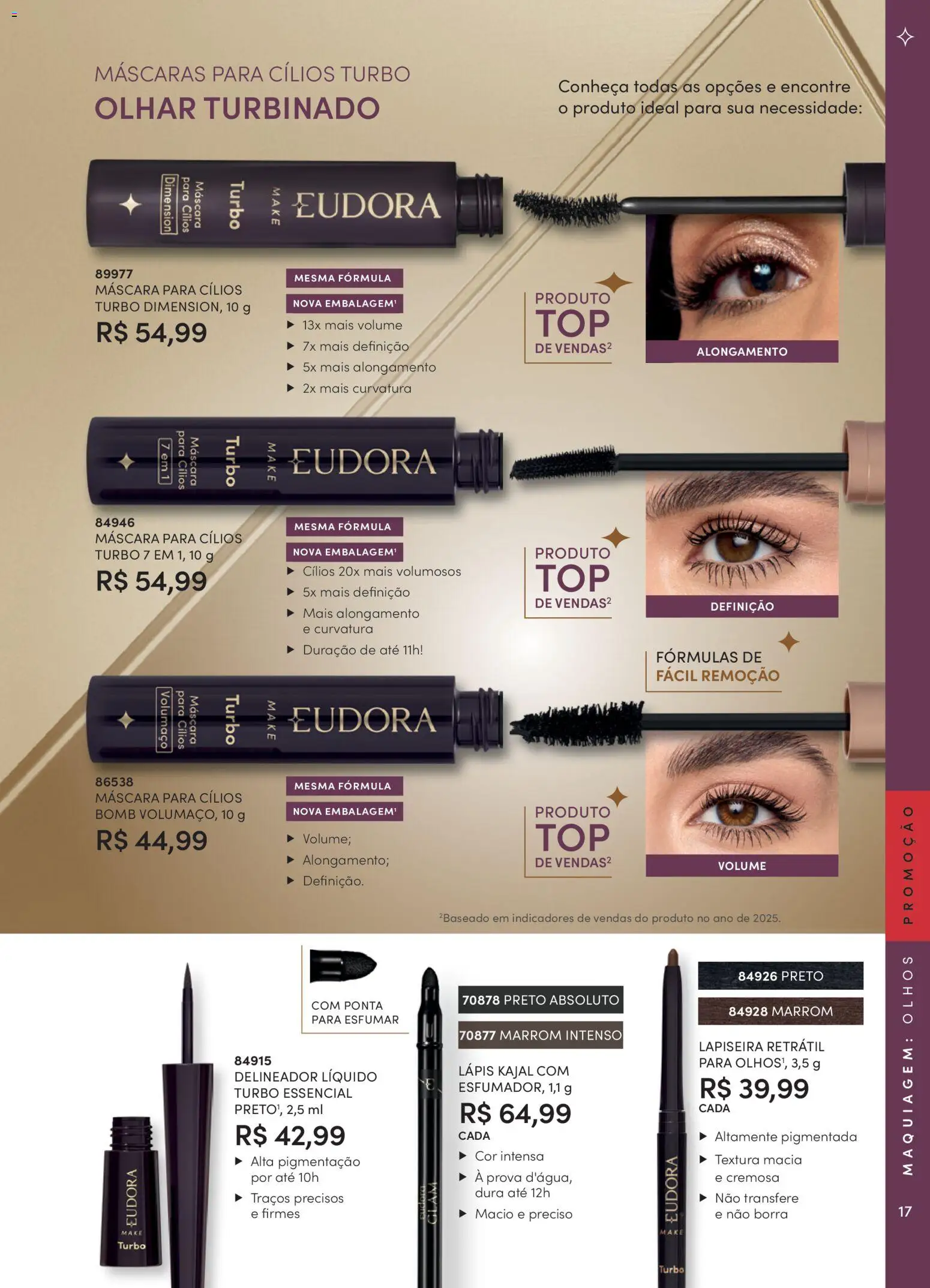 Eudora Folheto - válido de 15/07/2026 | Página: 20 | Produtos: Máscara para cílios, Delineador, Lápis, Lapiseira
