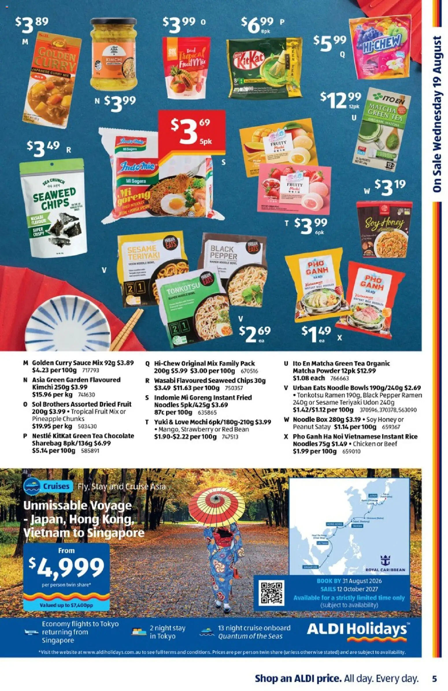 Aldi catalogue - valid from 19/08/2026 | Page: 5 | Products: Matcha, Beef, Pineapple, Kimchi
