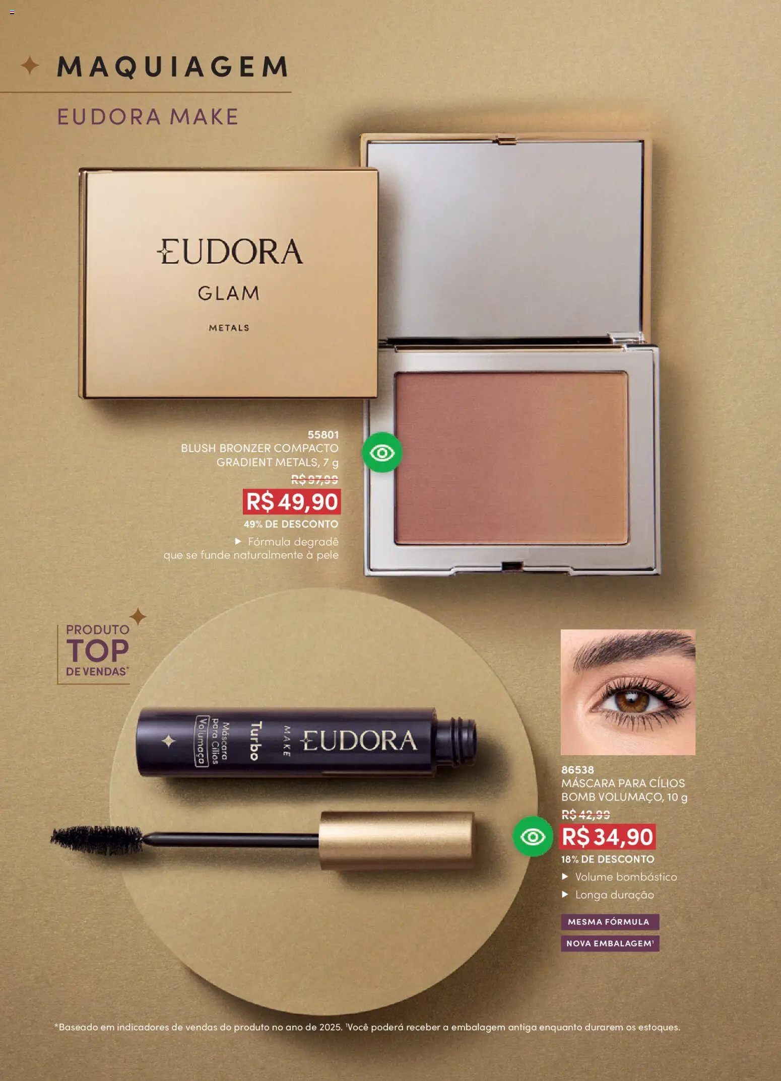 Eudora Folheto - válido de 01.04.2026 | Página: 10 | Produtos: Maquiagem, Blush, Máscara para cílios, Bronzer