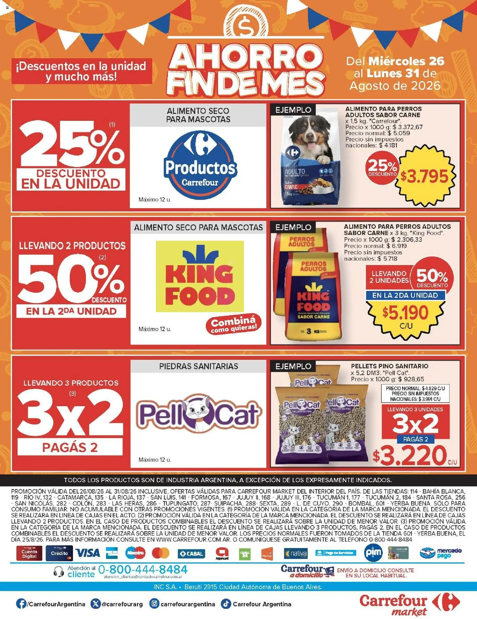Carrefour Market catálogo │ válido desde el 26/08/2026 | Página: 19 | Productos: Teléfono, Sobre, Carne, Alimento para perros