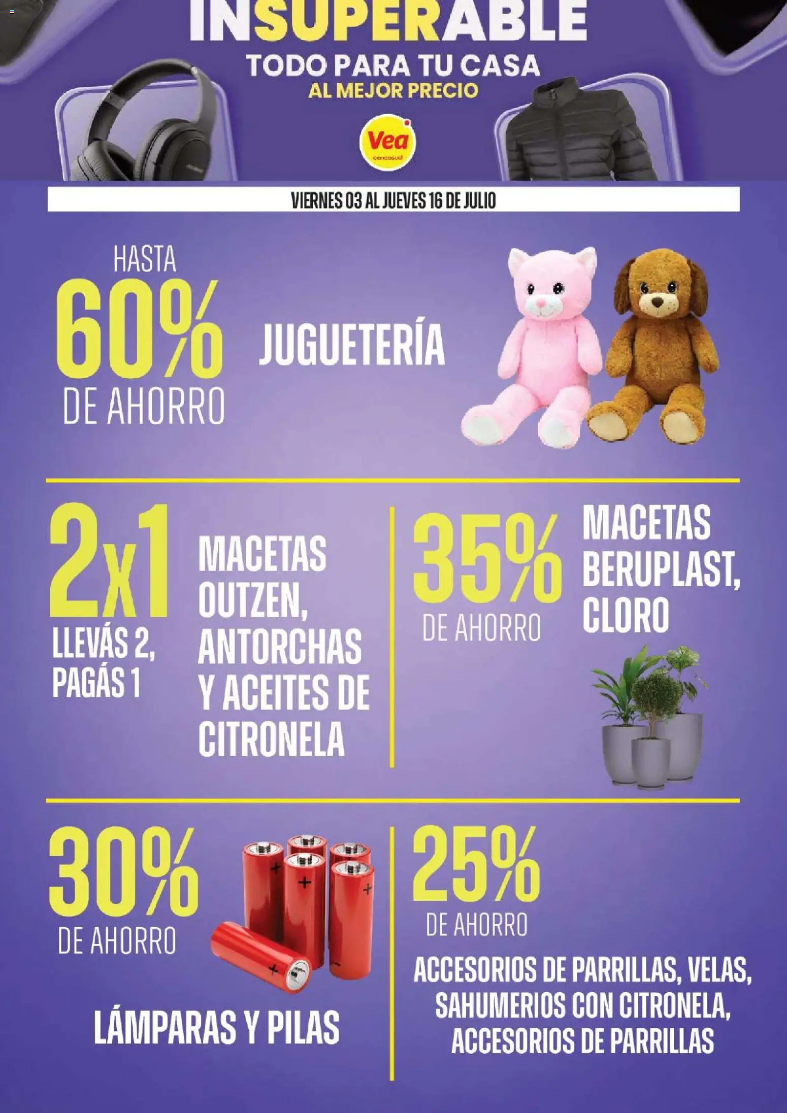 Vea - InSuperable | Todo para tu casa al mejor precio │ válido desde el 03/07/2026 | Página: 6 | Productos: Pilas, Citronela
