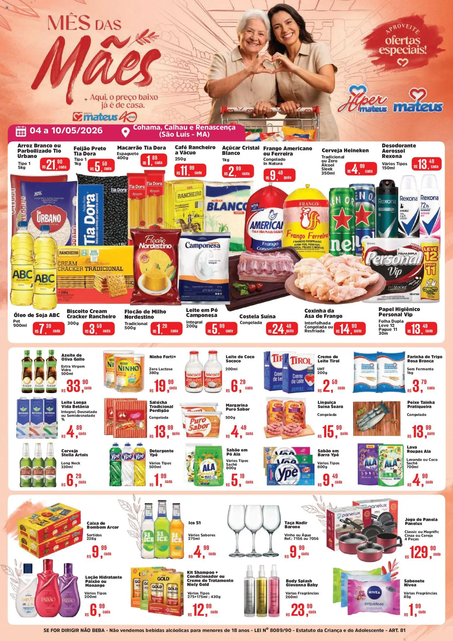 Mateus Folheto - válido de 04.05.2026 | Página: 1 | Produtos: Espaguete, Linguiça, Caixa, Óleo