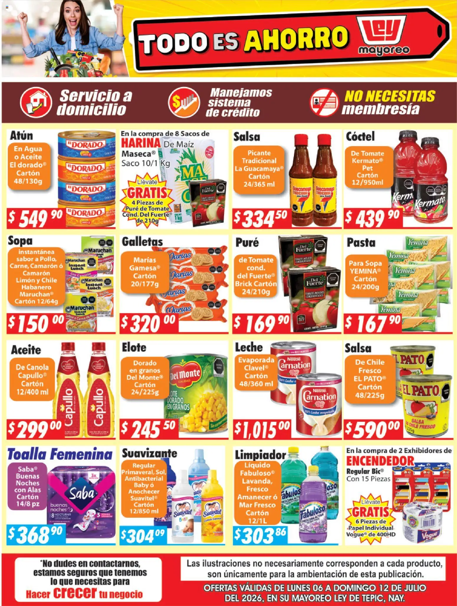 Nuevas ofertas de Casa Ley válidas en toda la República Mexicana desde el 06/07/2026. ¡Encuentra las mejores ofertas en Casa Ley folleto Tepic! | Página: 4 | Productos: Agua, Limón, Res, Encendedor