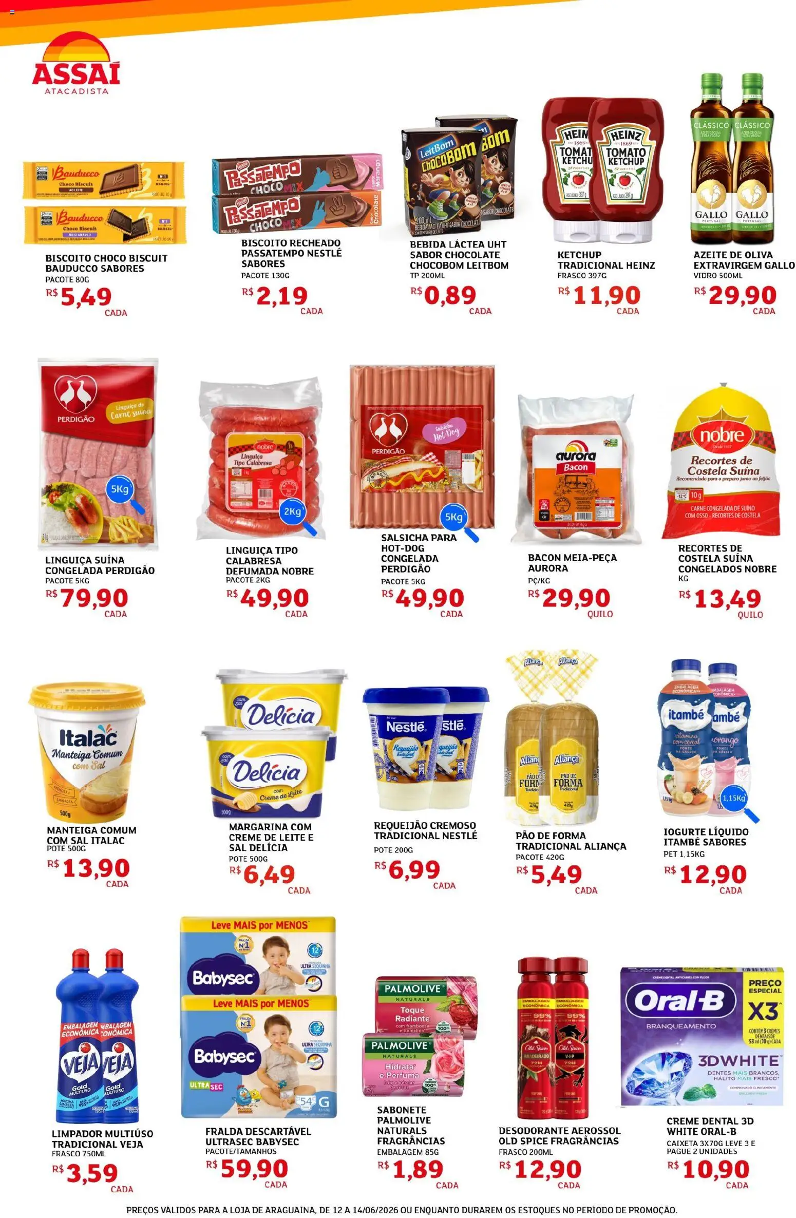 Assaí Atacadista Folheto - válido de 12.06.2026 | Página: 2 | Produtos: Desodorante, Chocolate, Carne, Creme de leite