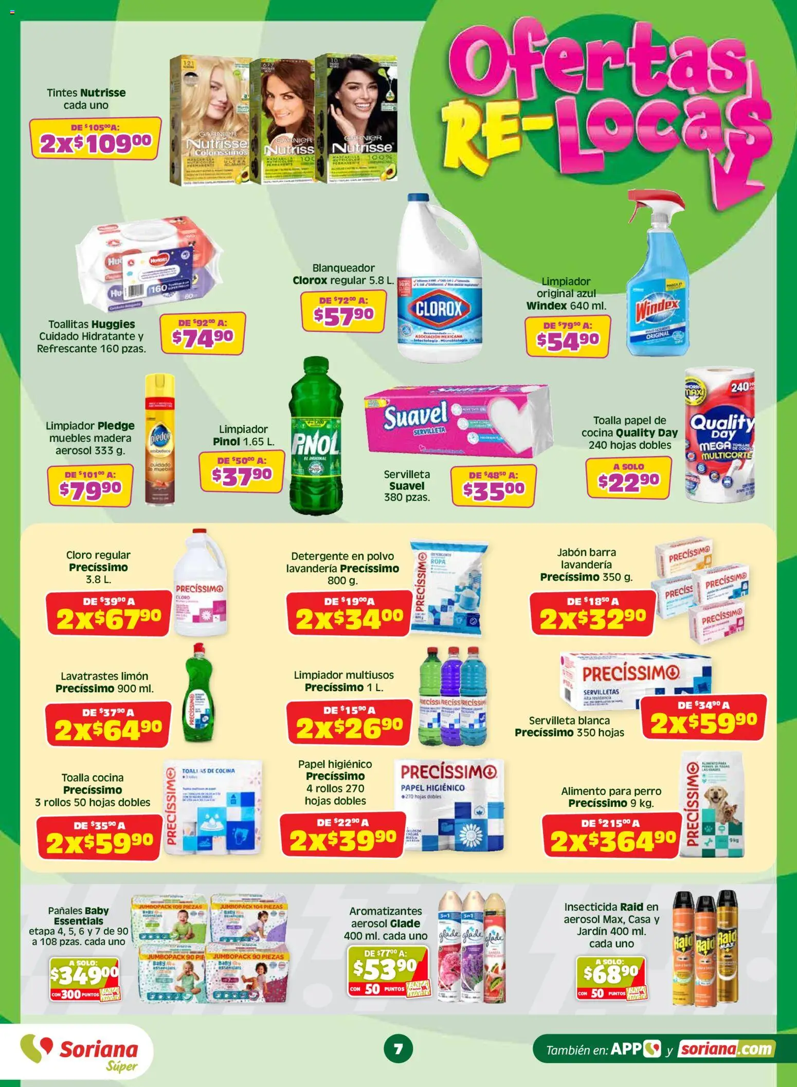 Nuevas ofertas de Soriana válidas en toda la República Mexicana desde el 10/07/2026. ¡Encuentra las mejores ofertas en Soriana Julio Regalado Súper Nacional! | Página: 7 | Productos: Limón, Pañales, Papel higiénico, Toallas
