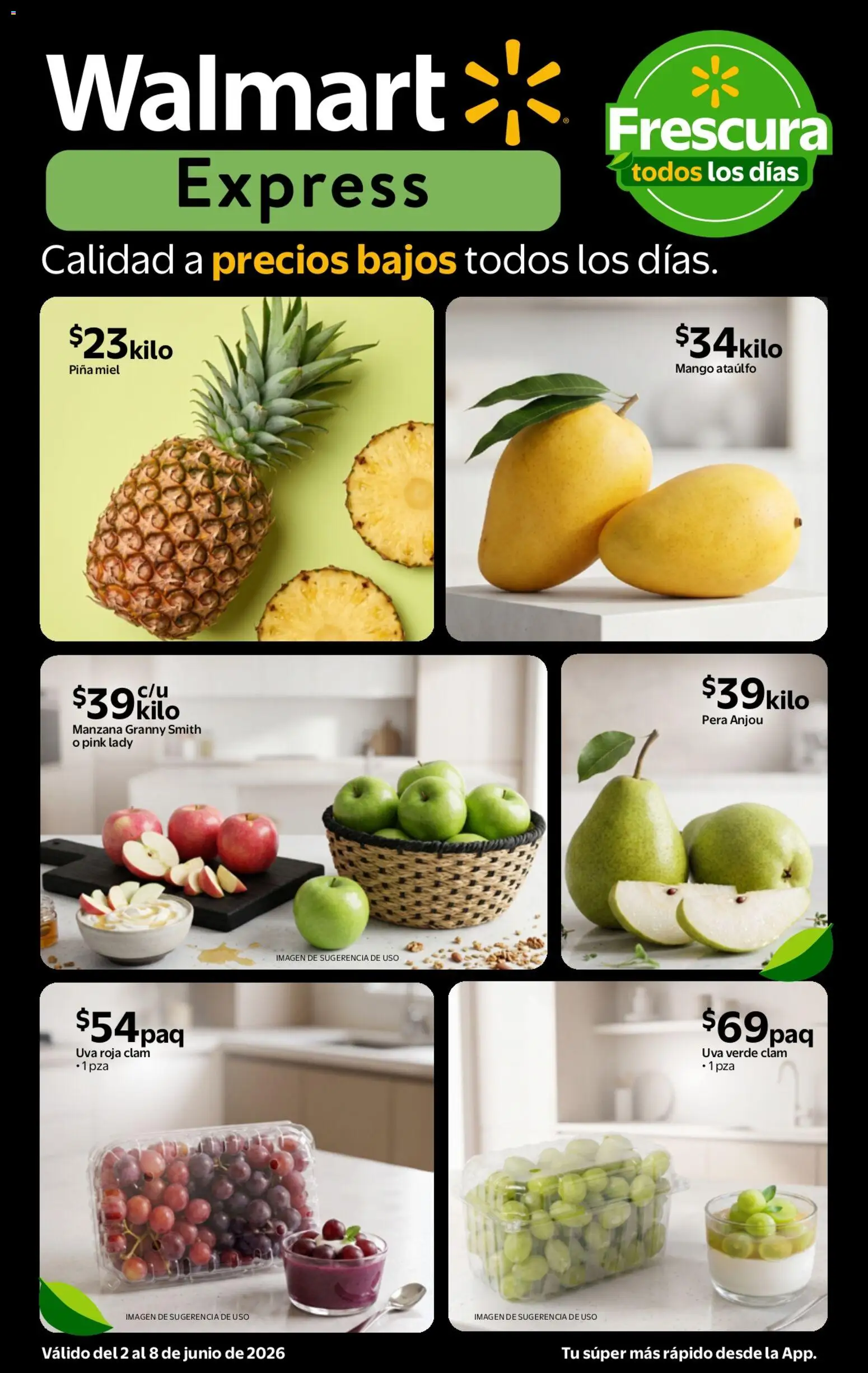 Nuevas ofertas de Walmart Express válidas en toda la República Mexicana desde el 02.06.2026. ¡Encuentra las mejores ofertas en Walmart Express folleto Calidad a precios bajos! | Página: 1