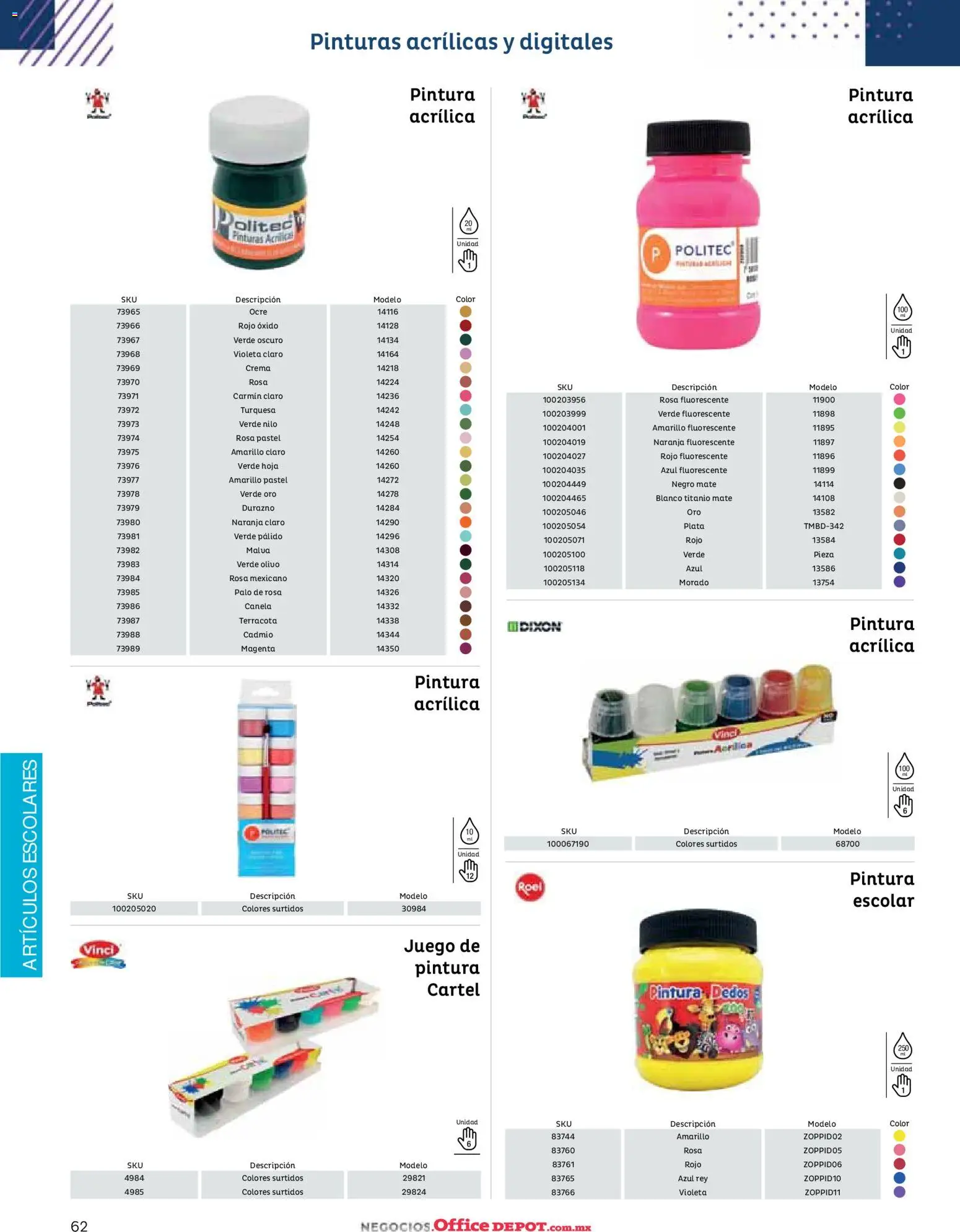 Nuevas ofertas de Office Depot válidas en toda la República Mexicana desde el 12/01/2026. ¡Encuentra las mejores ofertas en Office Depot catálogo 2026! | Página: 64 | Productos: Crema, Pastel, Juego, Pintura
