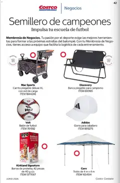 Vista previa de Costco Revista Junio 2026, nuevo folleto de la tienda, válido en México a partir del 01.06.2026 | Página: 42 | Productos: Toldo, Gorra