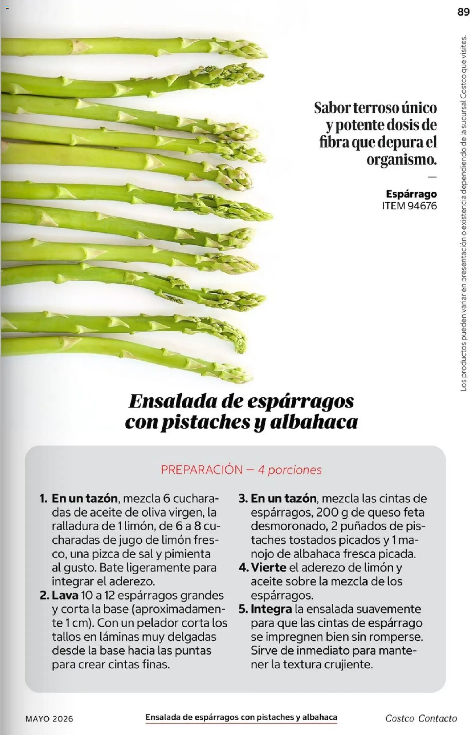 Nuevas ofertas de Costco válidas en toda la República Mexicana desde el 01.05.2026. ¡Encuentra las mejores ofertas en Costco Revista Mayo 2026! | Página: 89 | Productos: Limón, Queso, Ensalada, Cuchara
