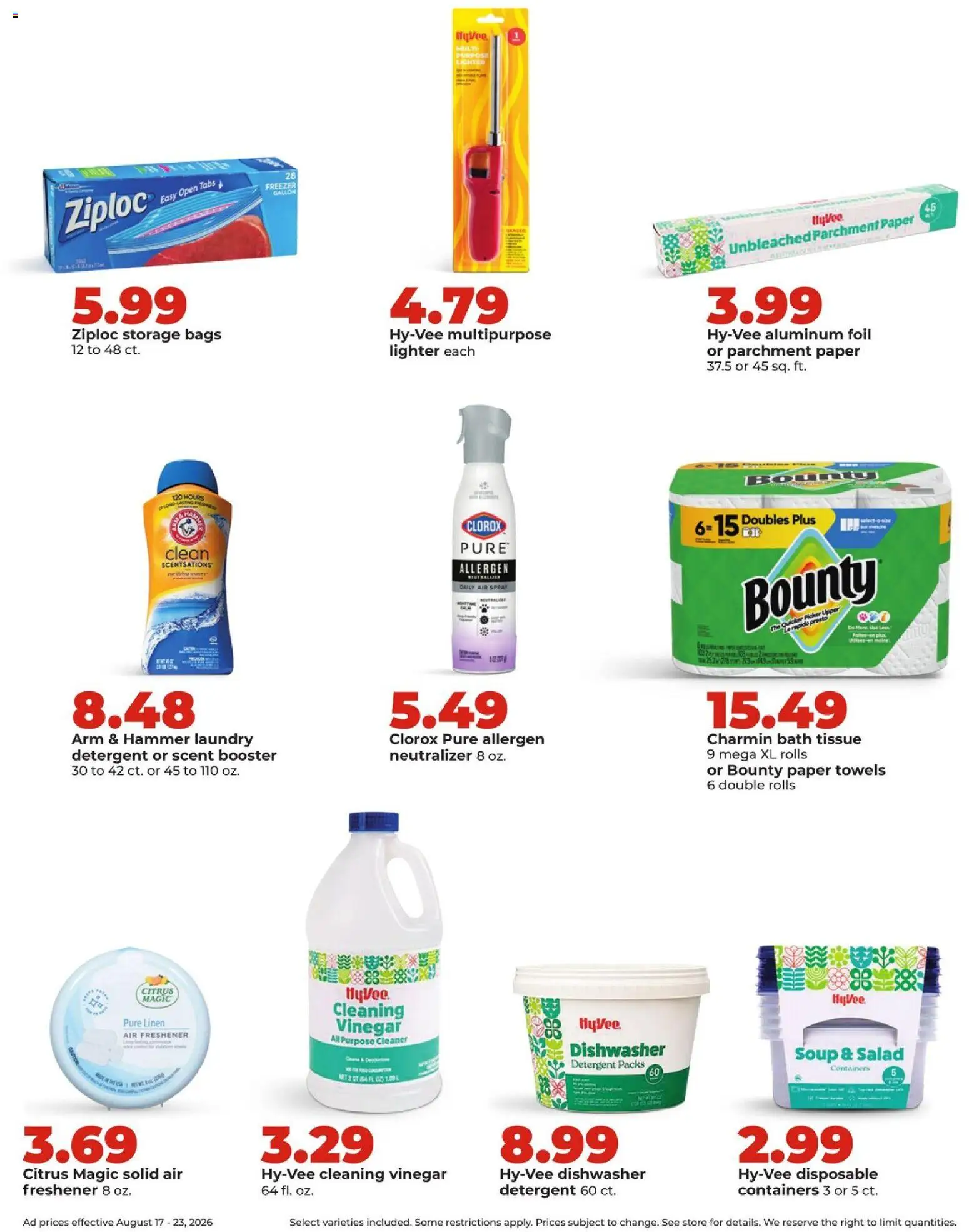 HyVee Weekly Ad - valid from 08/17/2026 | Page: 35 | Products: Hammer, Detergent, Lighter, Freezer