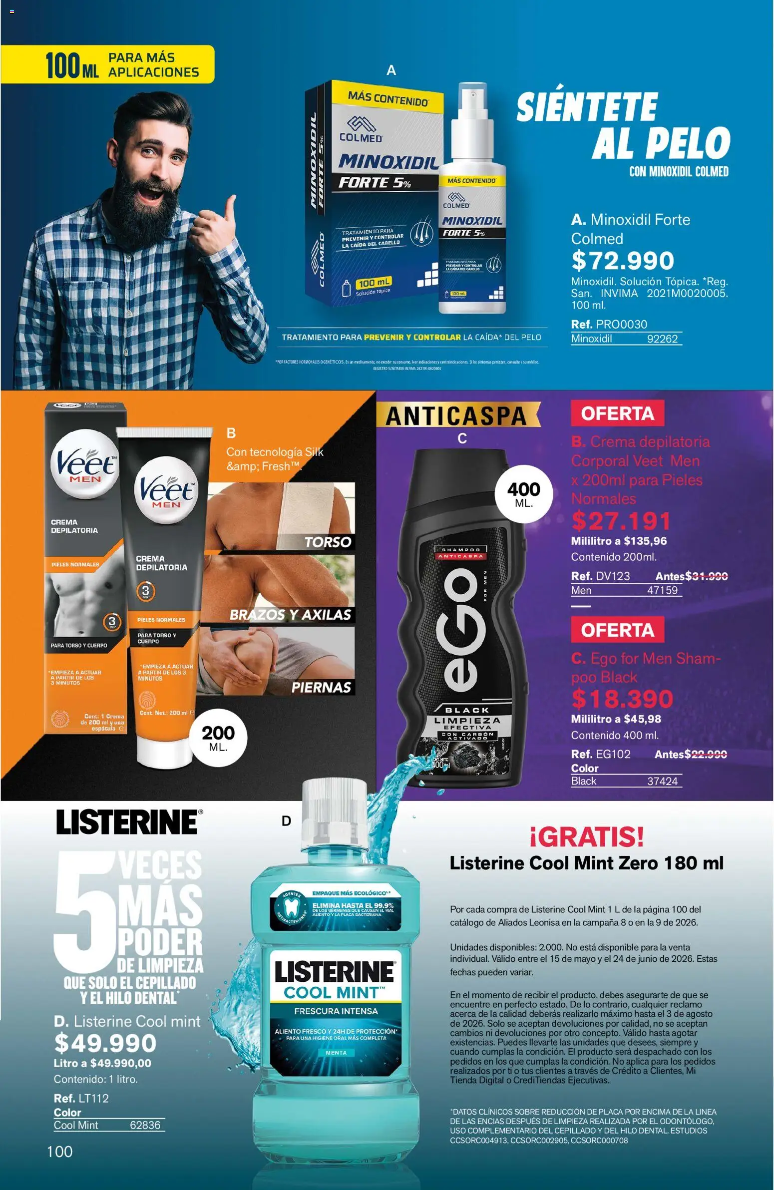 Leonisa revista - valida desde el 15.05.2026 | Página: 100 | Productos: Espatula, Crema, Sanitario, Crema depilatoria