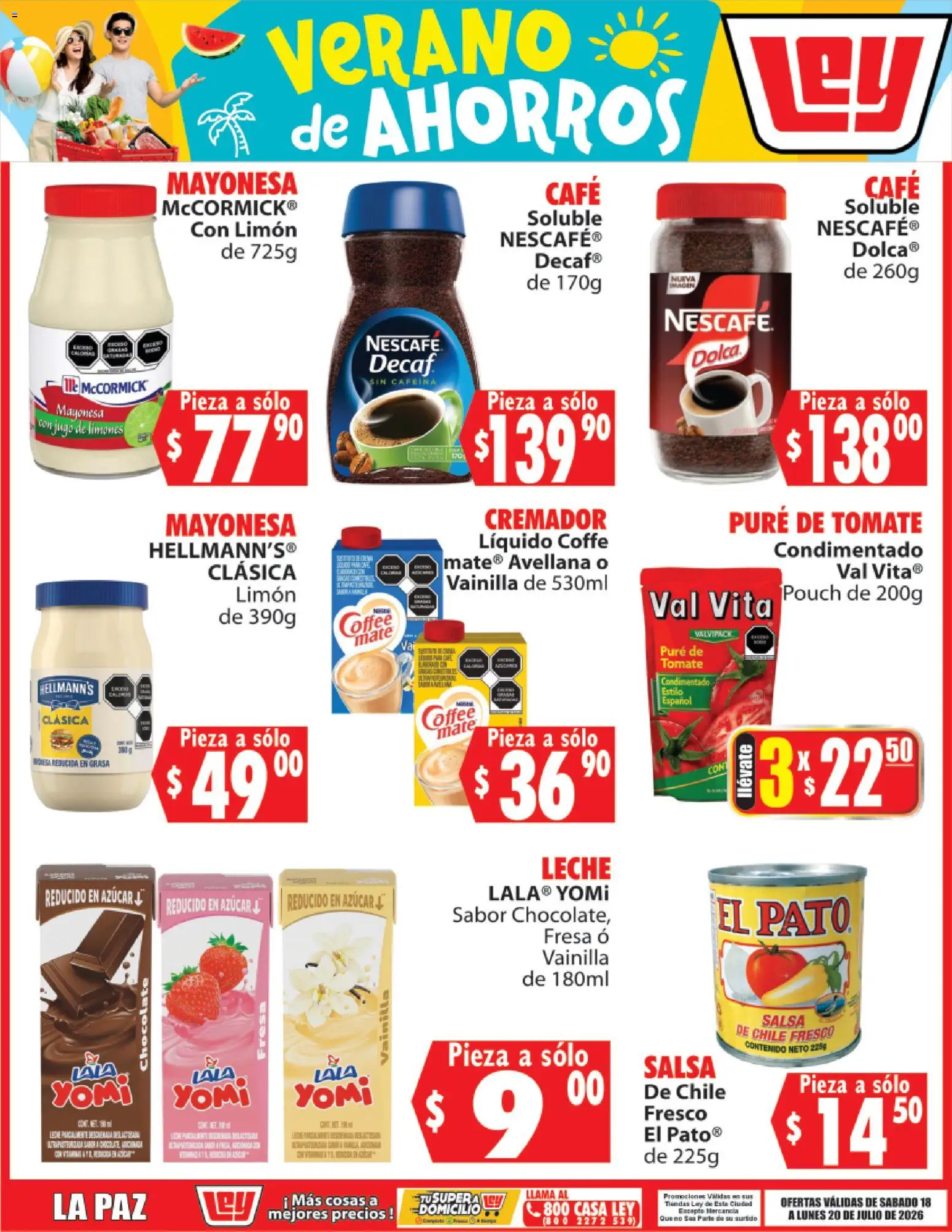 Nuevas ofertas de Casa Ley válidas en toda la República Mexicana desde el 18/07/2026. ¡Encuentra las mejores ofertas en Casa Ley folleto Verano de ahorros! | Página: 2 | Productos: Fresa, Mayonesa, Jugo, Mate