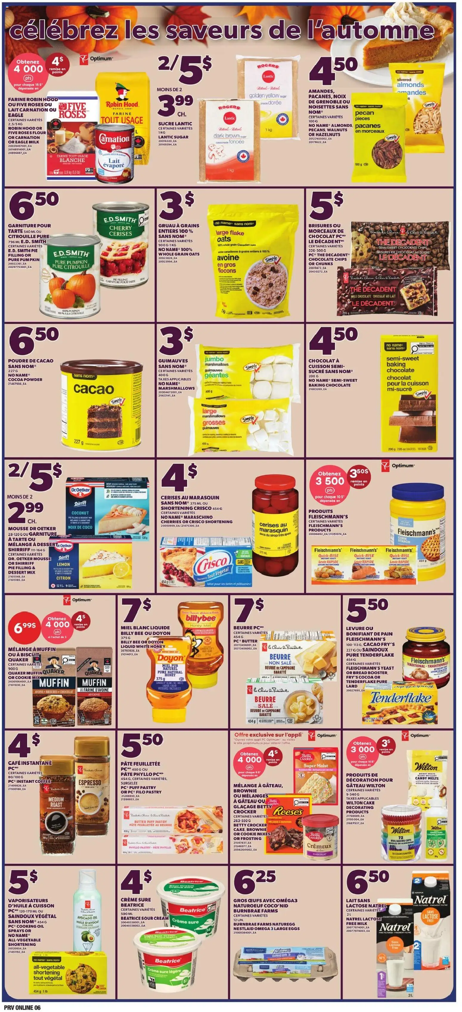Provigo flyer valid from Oct 1, 2026 | Page: 7 | Products: Cream, Sugar, Cooking oil, Eggs