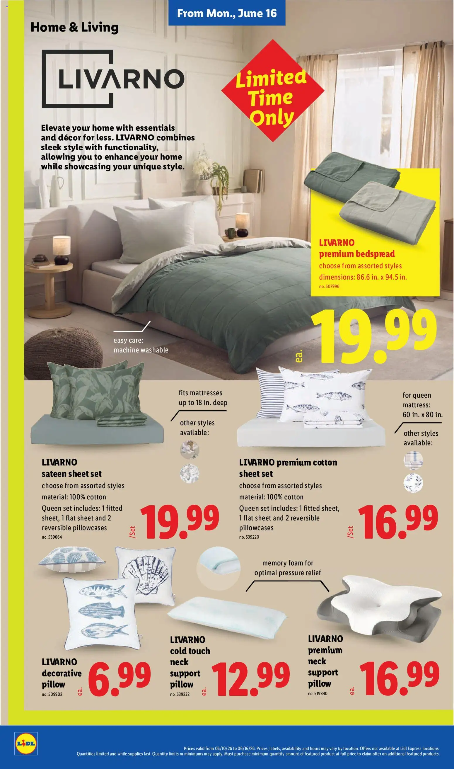 Lidl Weekly Ad - valid from 10.06.2026 | Page: 42 | Products: Mattress, Pillow, Sheet, Bedspread
