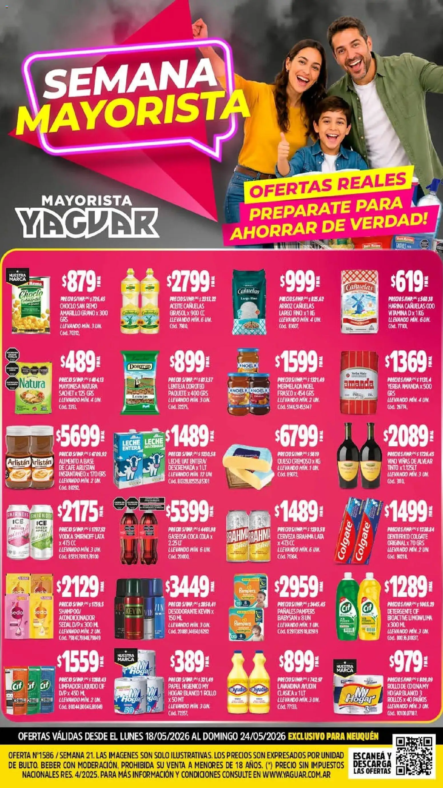 Yaguar - Oferta Semanal Neuquen │ válido desde el 18.05.2026 | Página: 1 | Productos: Yerba, Aceite, Detergente, Café