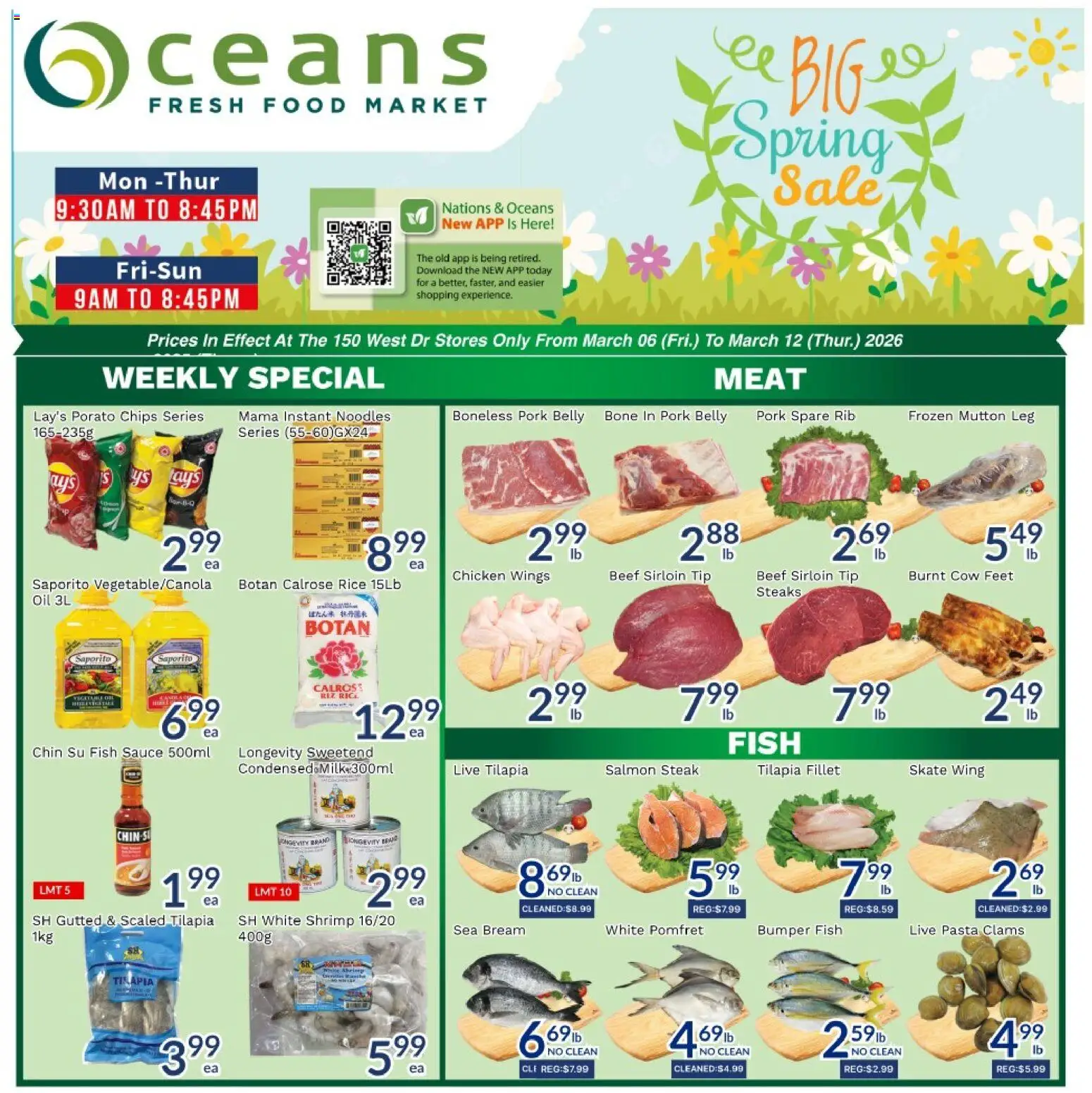 Oceans flyer valid from 06.03.2026 | Page: 1 | Products: Noodles, Pasta, Milk, Oil