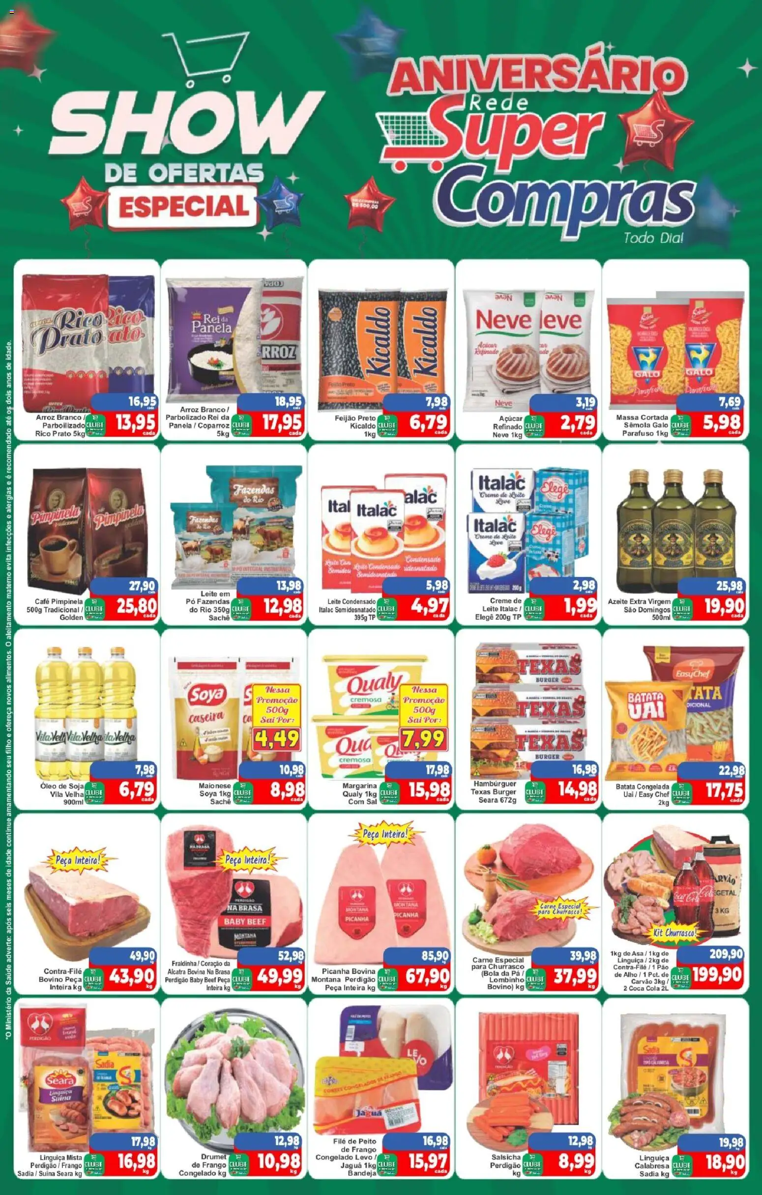 Rede Super Compras Folheto - válido de 14/08/2026 | Página: 1 | Produtos: Picanha, Pão, Sal, Frango