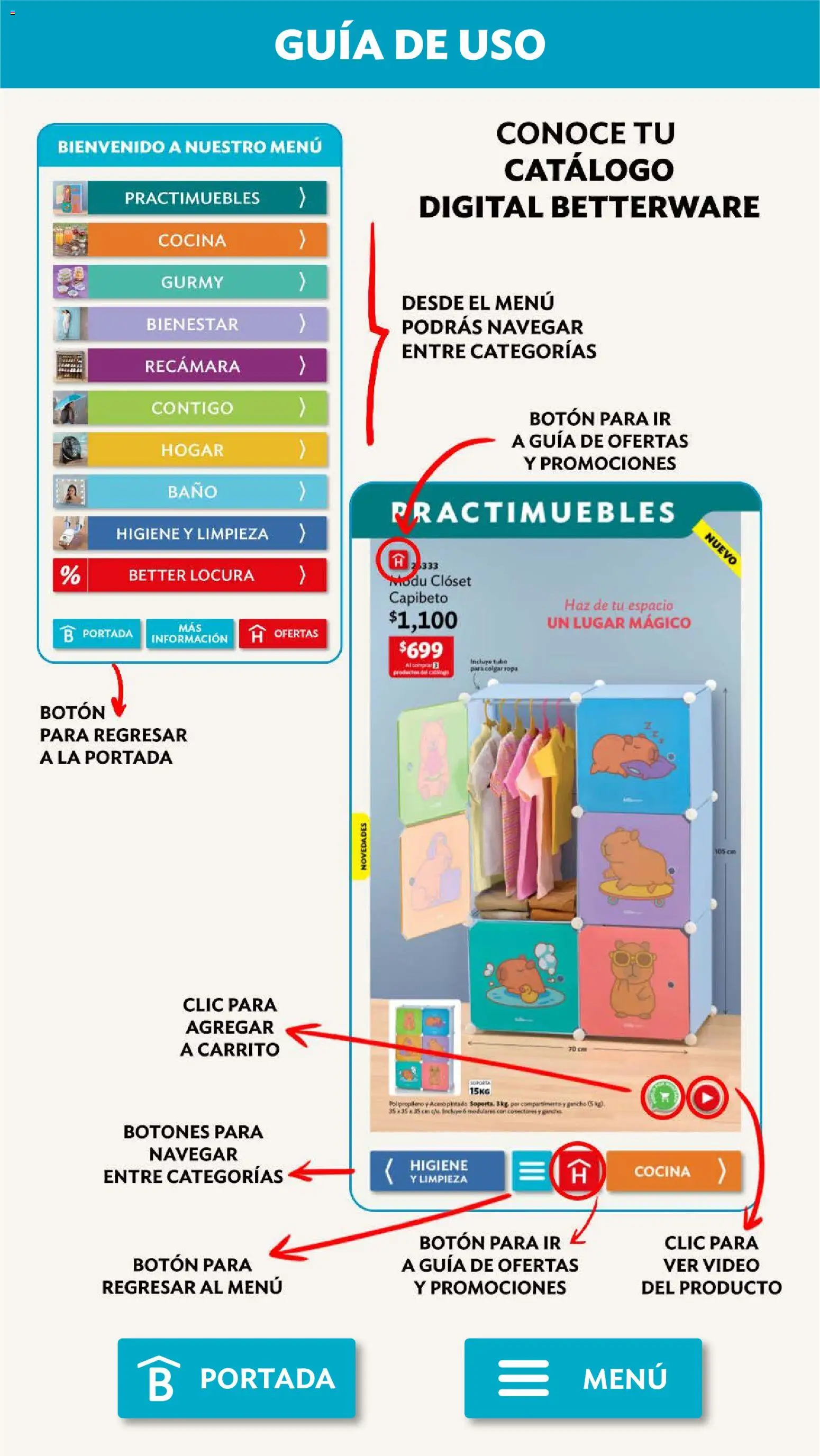 Nuevas ofertas de Betterware válidas en toda la República Mexicana desde el 03/08/2026. ¡Encuentra las mejores ofertas en Betterware campaña 8 2026! | Página: 114 | Productos: Conector, Cocina, Ropa, Baño