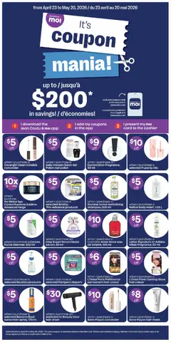 Preview of Jean Coutu weekly flyer from shop Jean Coutu valid from 07.05.2026 | Page: 13 | Products: Hair dryer, Concealer, Hair mask, Mask