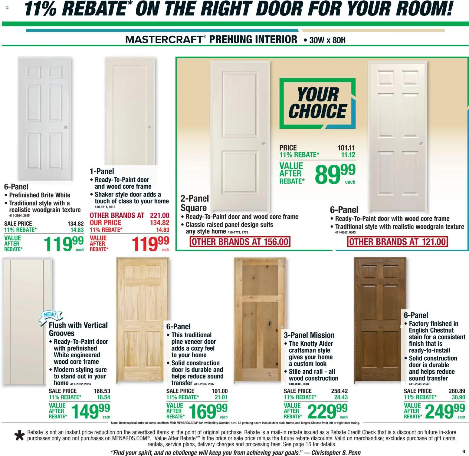 Menards Weekly Ad - valid from 10/01/2026 | Page: 13 | Products: Doors
