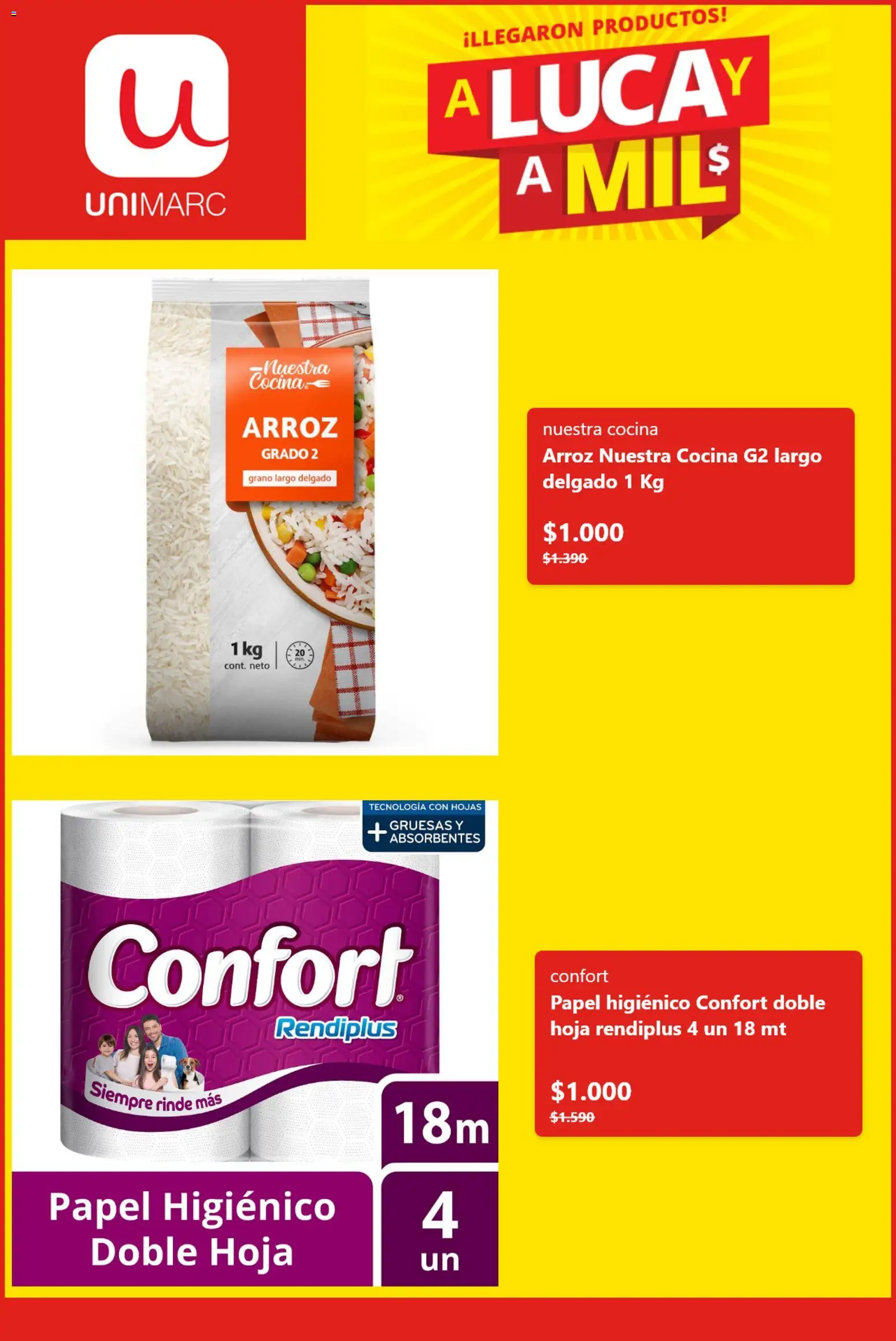 Unimarc Ofertas │ válido desde el 17.08.2026 | Página: 4 | Productos: Cocina, Papel higiénico, Arroz, Hoja