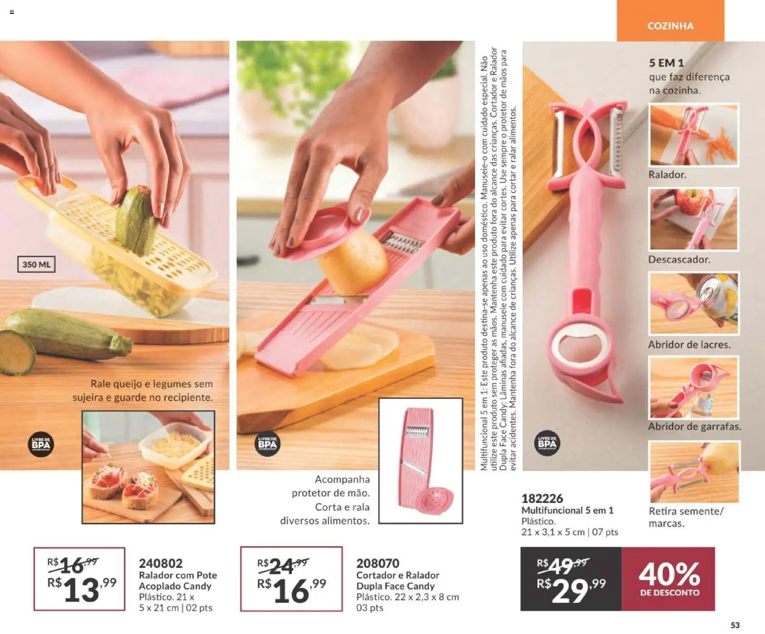 Avon Folheto - válido de 21/09/2026 | Página: 53 | Produtos: Abridor, Queijo, Legumes, Cortador