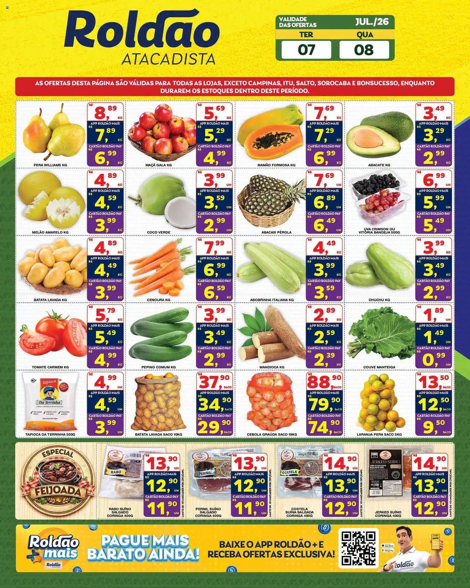 Roldão Folheto - válido de 06/07/2026 | Página: 2 | Produtos: Manteiga, Abacaxi, Batata, Couve