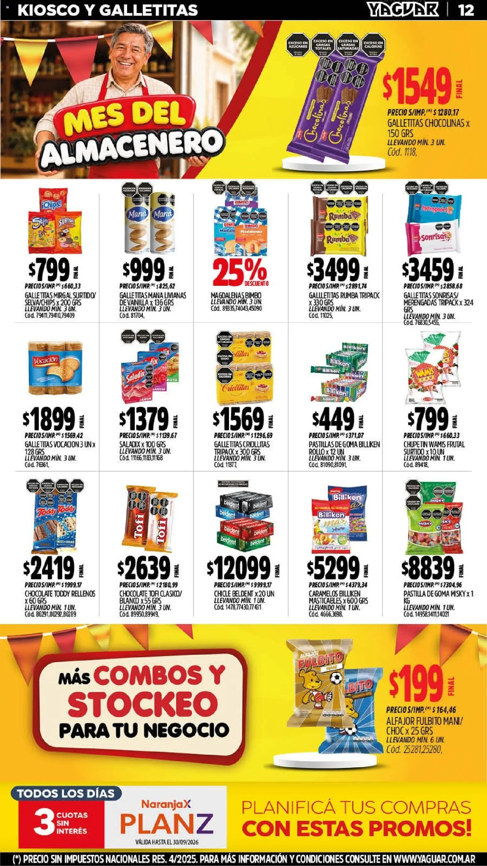Yaguar - Oferta Semanal Salta │ válido desde el 07/09/2026 | Página: 13 | Productos: Galletitas, Pinza, Chicle, Alfajor