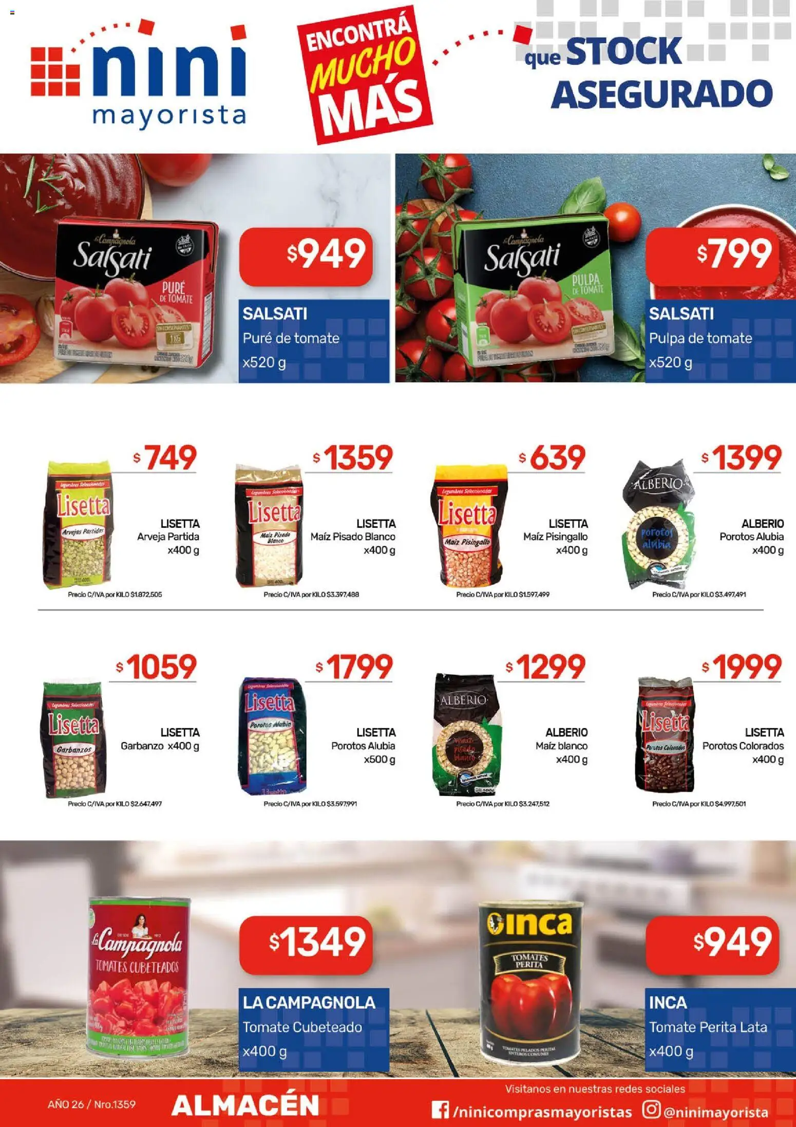 NINI Mayorista ofertas │ válido desde el 11.05.2026 | Página: 28 | Productos: Arveja, Maiz, Garbanzos, Tomates