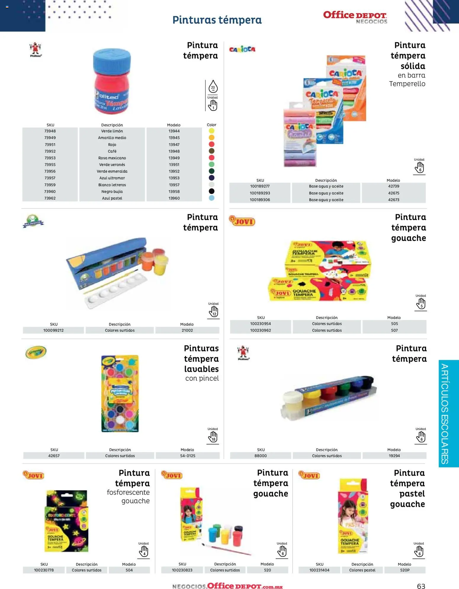 Nuevas ofertas de Office Depot válidas en toda la República Mexicana desde el 12.01.2026. ¡Encuentra las mejores ofertas en Office Depot catálogo 2026! | Página: 65 | Productos: Pincel, Limón, Café, Pintura