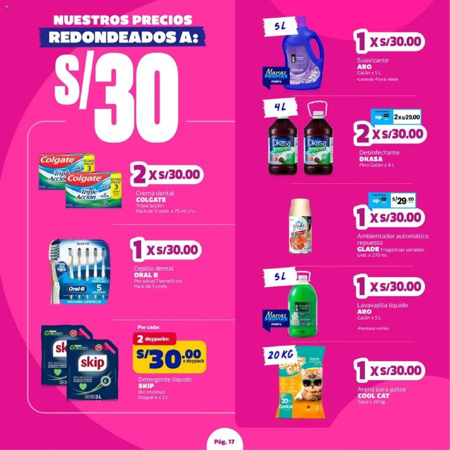 Catálogo Makro válido desde 27/08/2026 | Página: 17 | Productos: Detergente, Detergente líquido, Crema, Saco