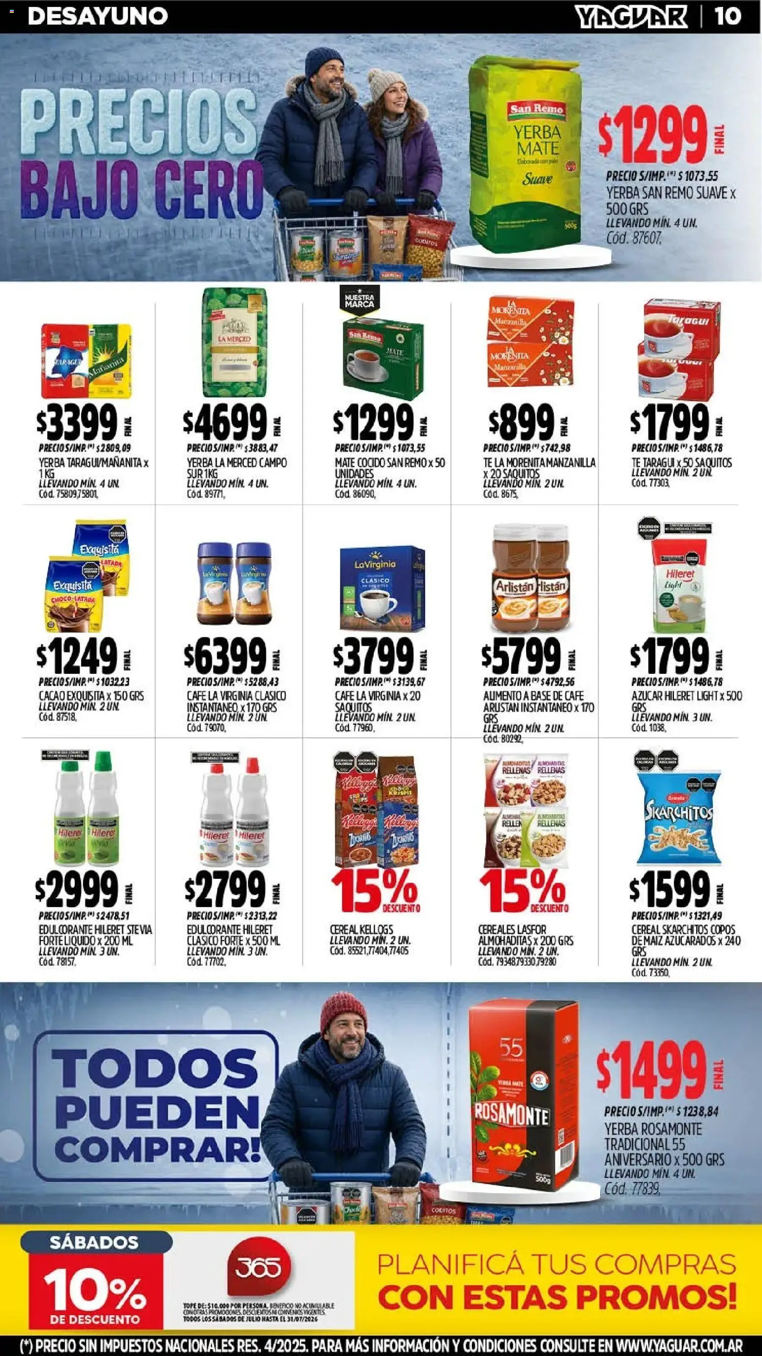 Yaguar - Oferta Semanal Córdoba │ válido desde el 20/07/2026 | Página: 10 | Productos: Copos, Mate, Maiz, Té