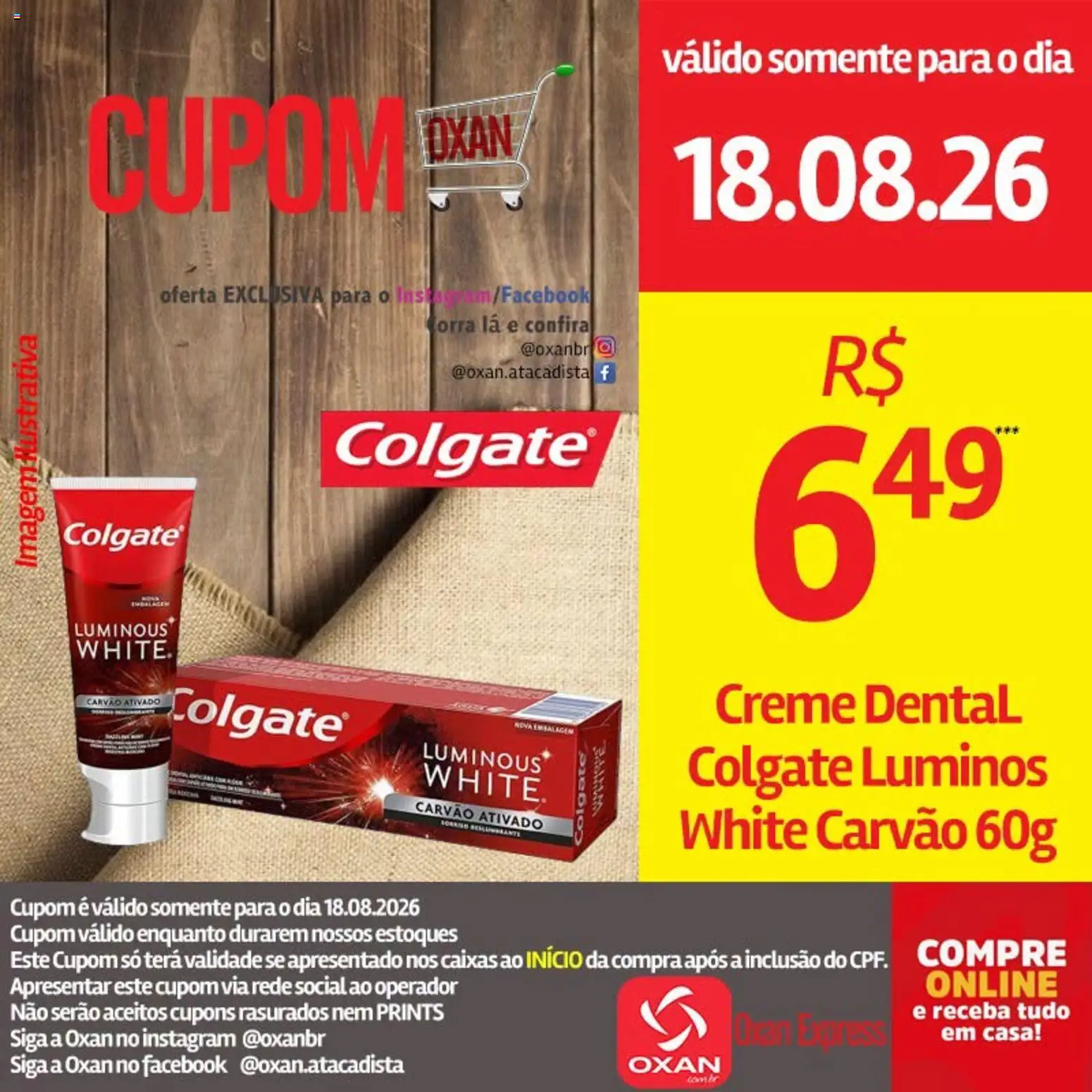 Oxan Atacadista Folheto - válido de 18/08/2026 | Página: 10 | Produtos: Carvão ativado, Creme, Creme dental