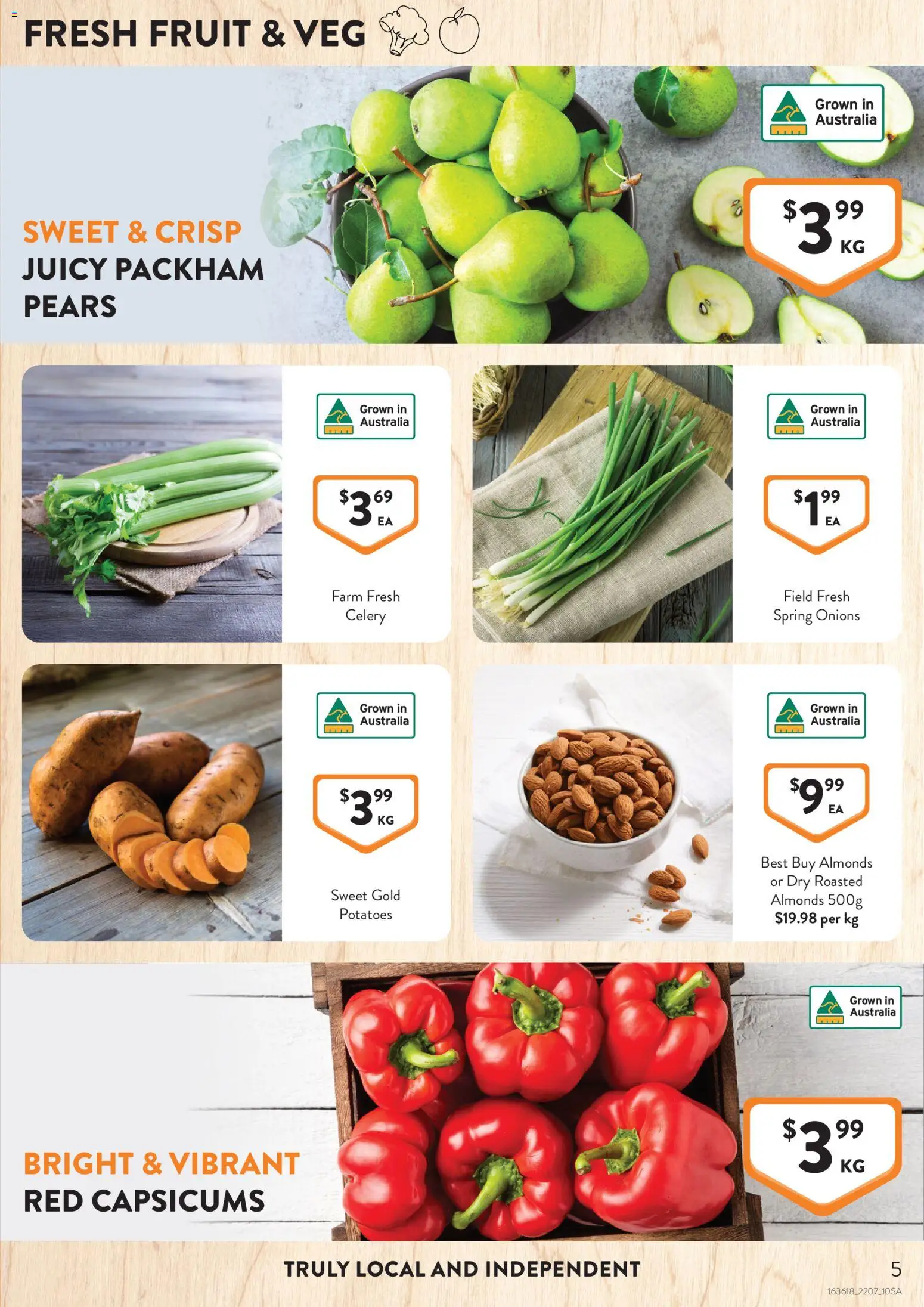 Foodworks catalogue - valid from 22/07/2026 | Page: 5 | Products: Almonds, Potatoes, Onions