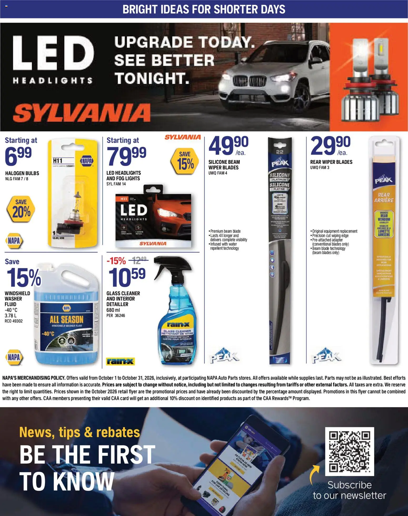 NAPA Auto Parts flyer valid from Oct 1, 2026 | Page: 8 | Products: Water, Adapter