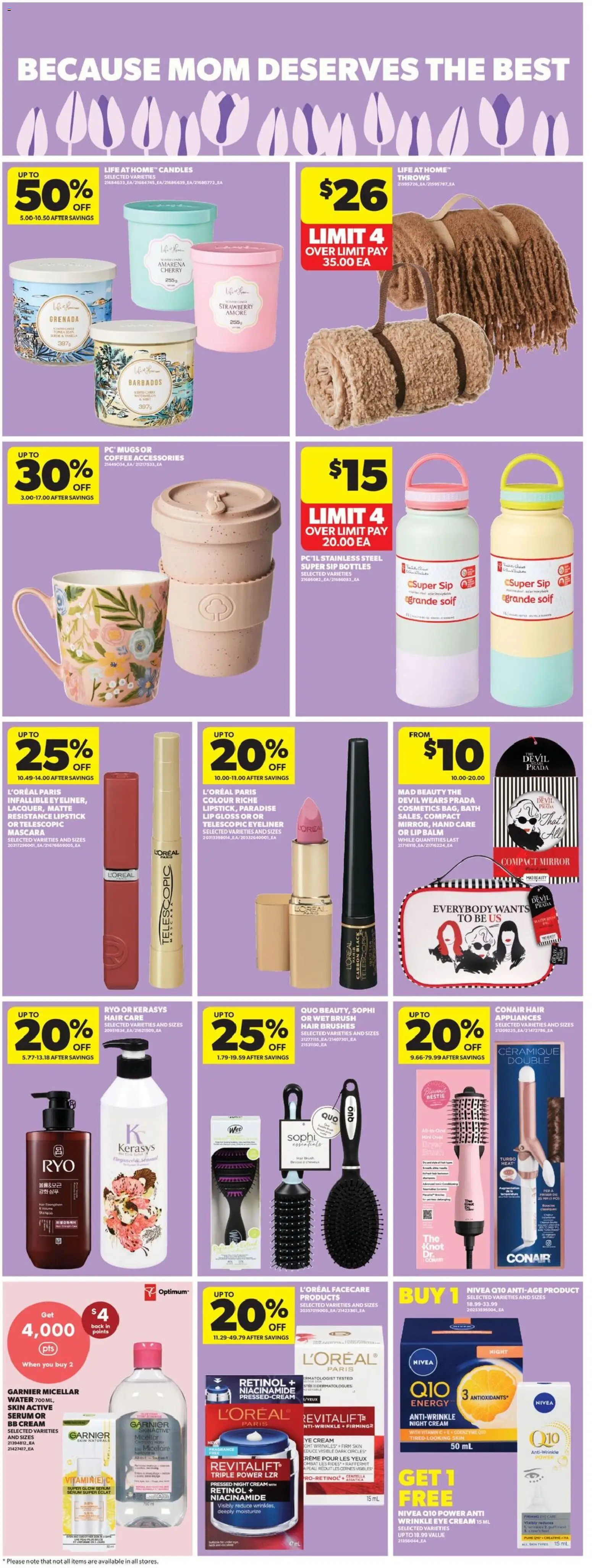 Real Canadian Superstore flyer valid from 07.05.2026 | Page: 10 | Products: PC, BB cream, Mascara, Mirror