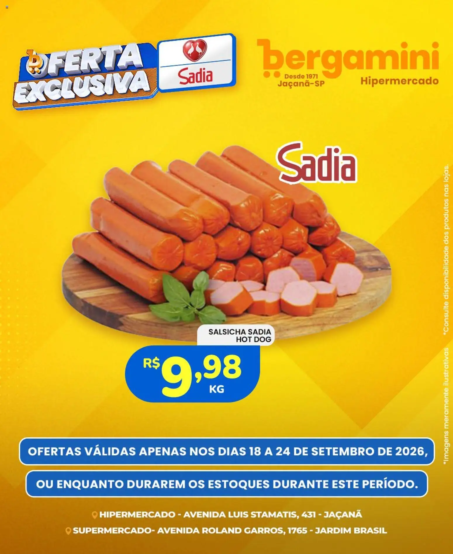Supermercado Bergamini Folheto - válido de 18/09/2026 | Página: 2 | Produtos: Salsicha