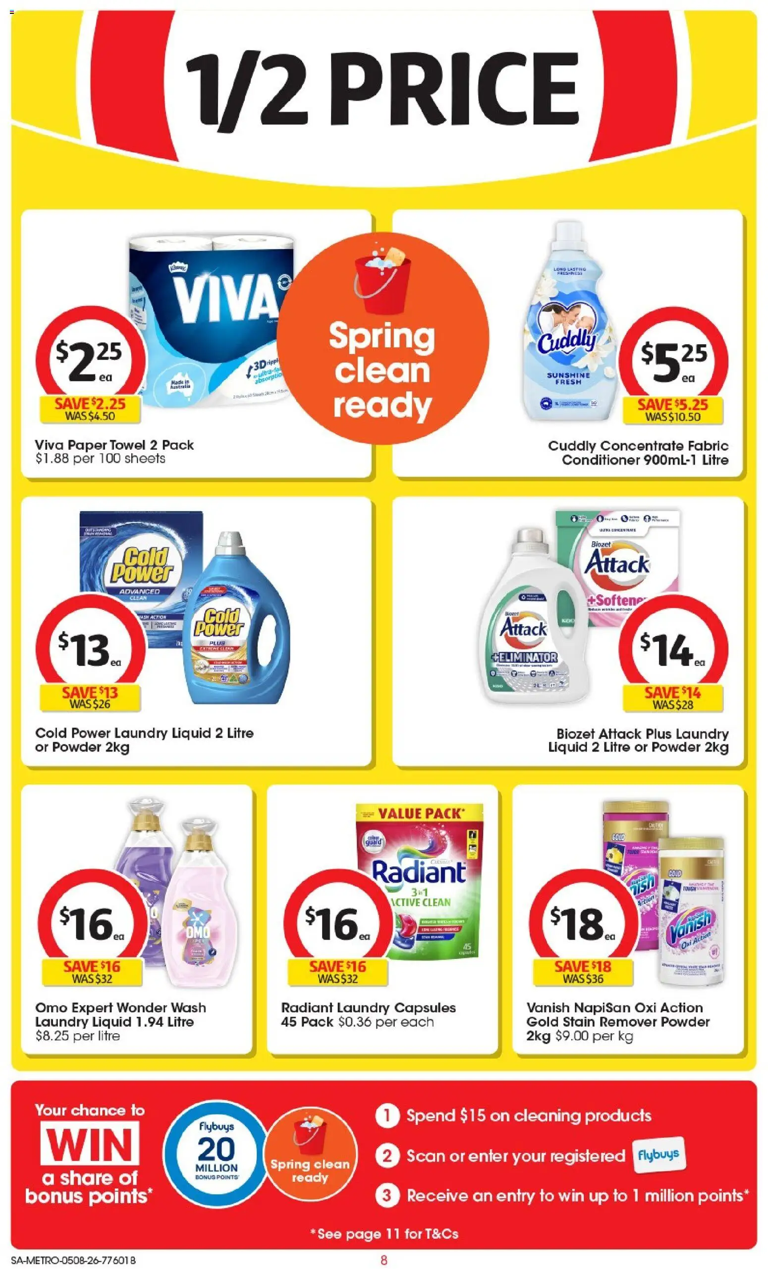 Coles catalogue - valid from 05/08/2026 | Page: 8 | Products: Powder, Conditioner, Stain remover, Laundry