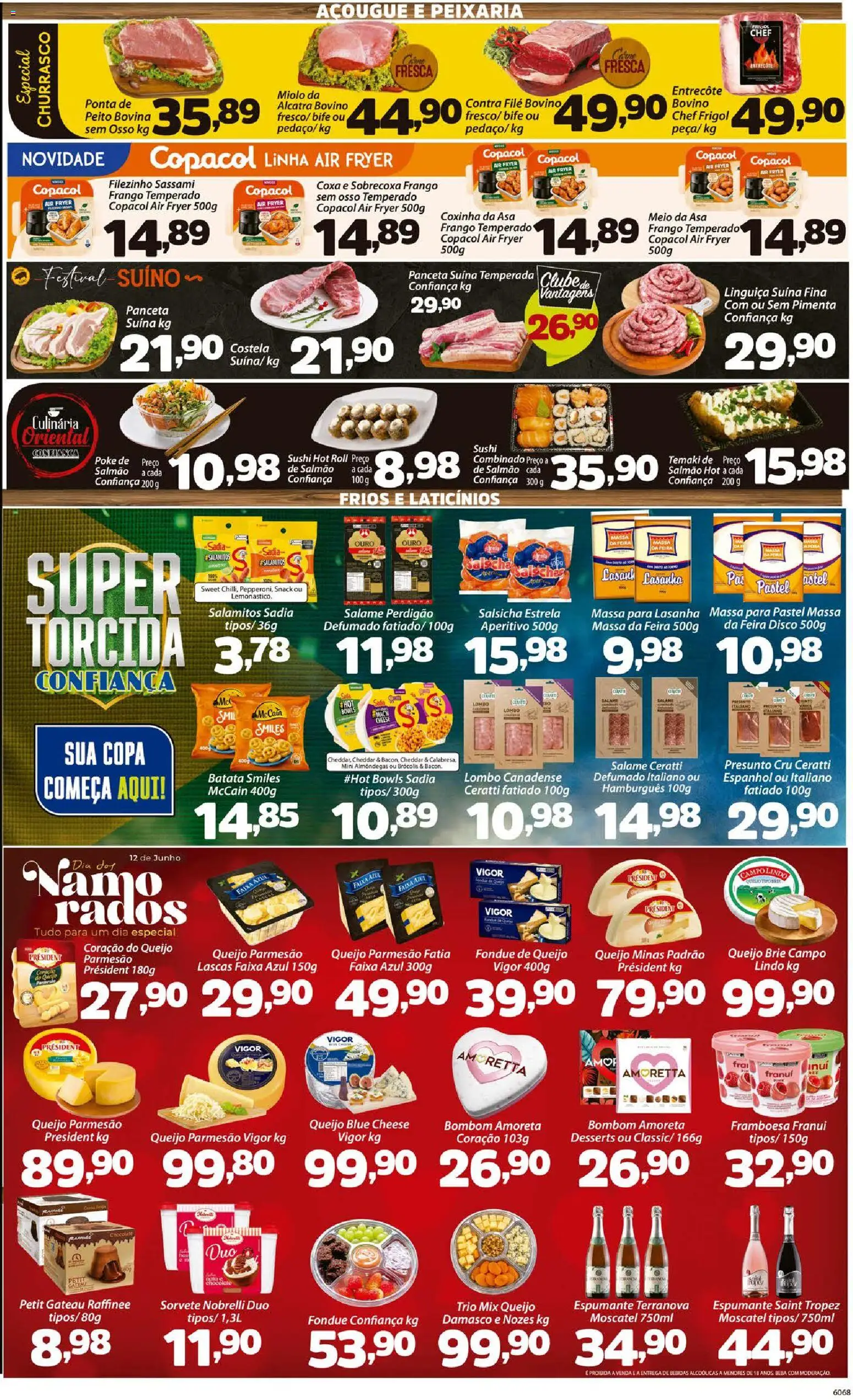 Confiança Folheto - válido de 12.06.2026 | Página: 3 | Produtos: Salmão, Contra filé, Parmesão, Frango